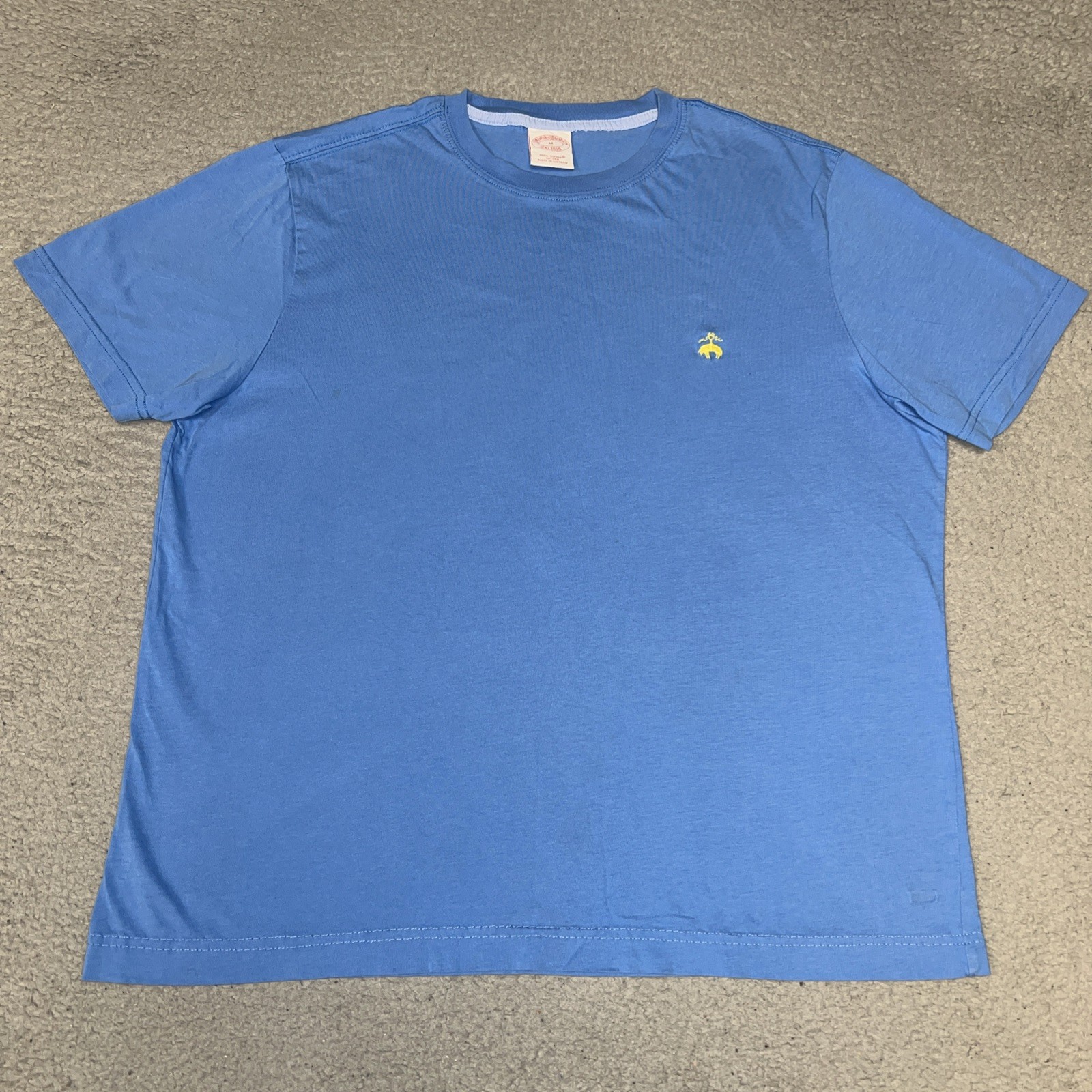 Brooks Brothers T Shirt Men’s Sz M Blue Supima Cotton Embroidered Logo 1818 Tee