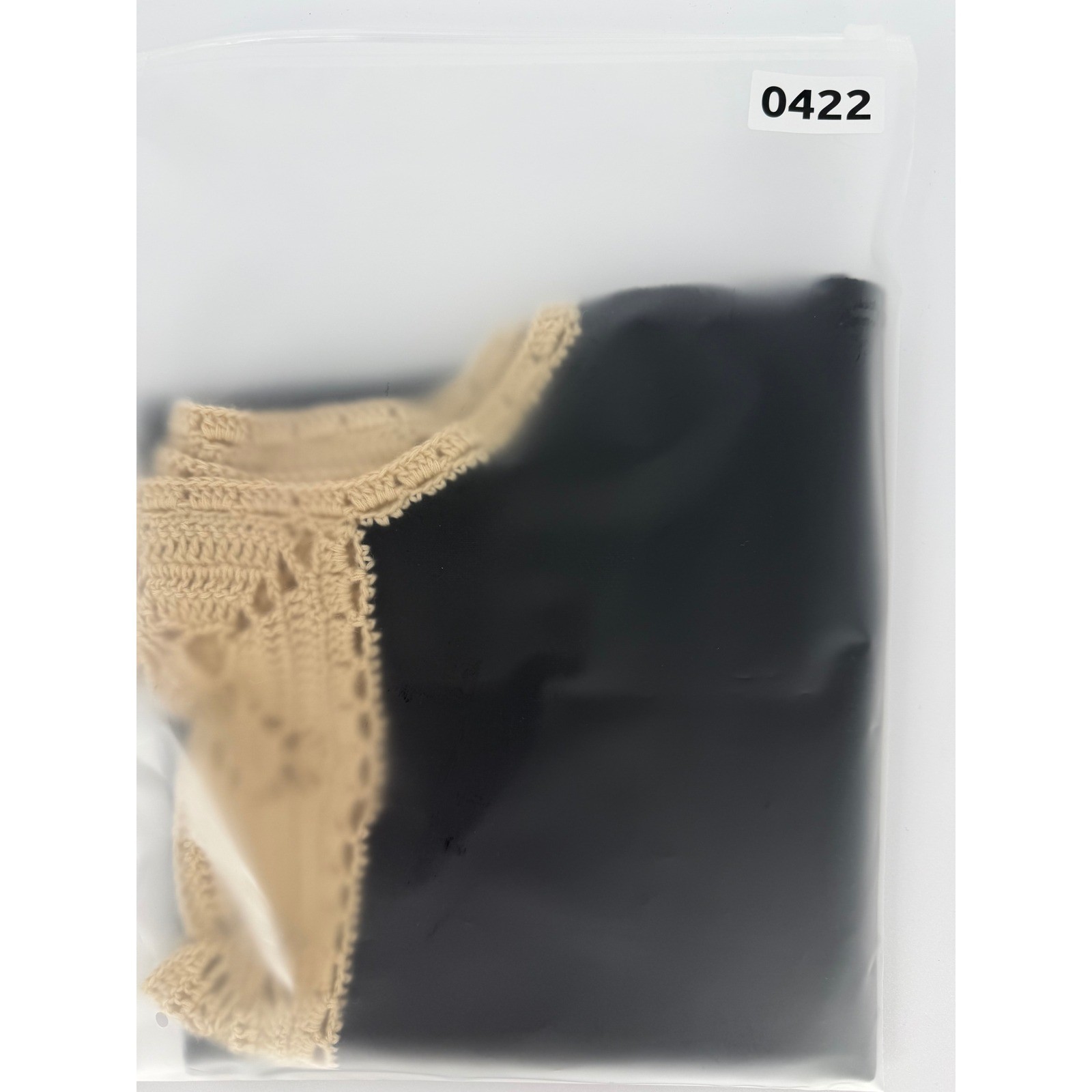 Bandolino Silk Blend Knit Tank Top Black Beige Crochet Lace Trim Womens Large