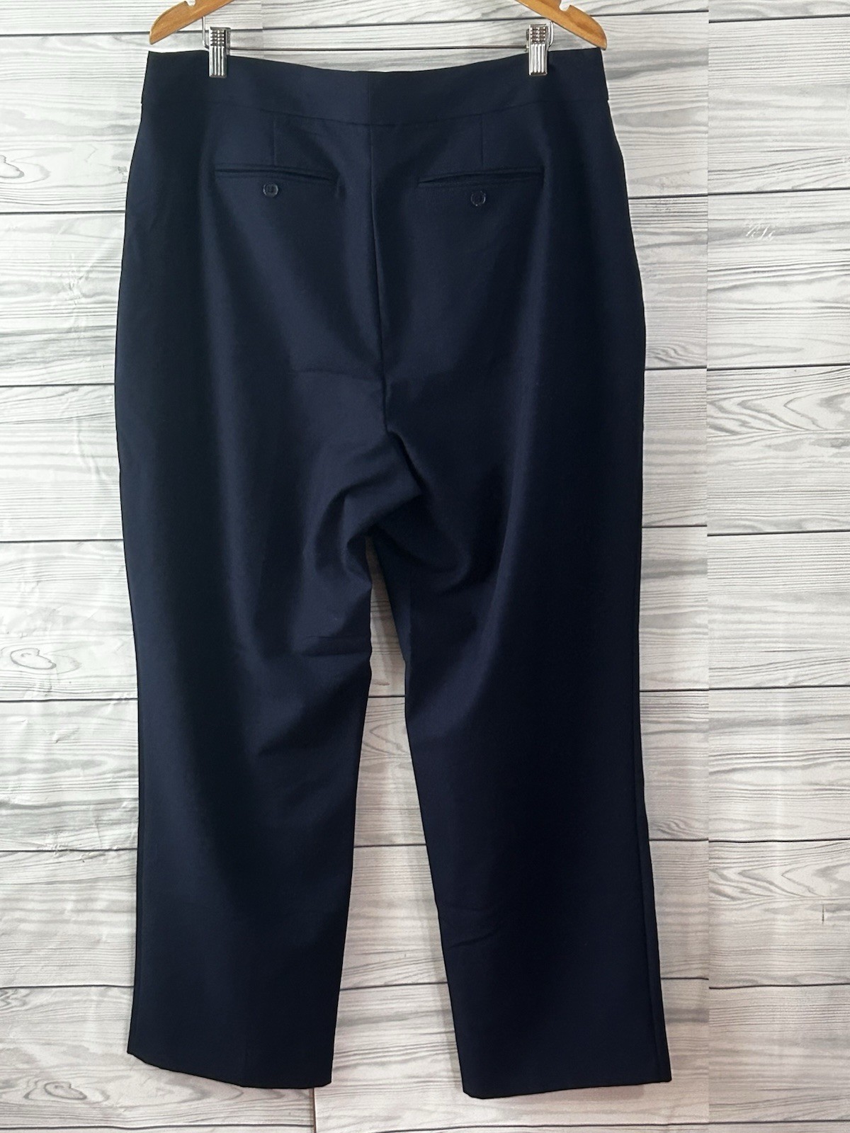 JM Collection Straight Leg Dress Pants Womens 16W Navy Blue Mid Rise j117