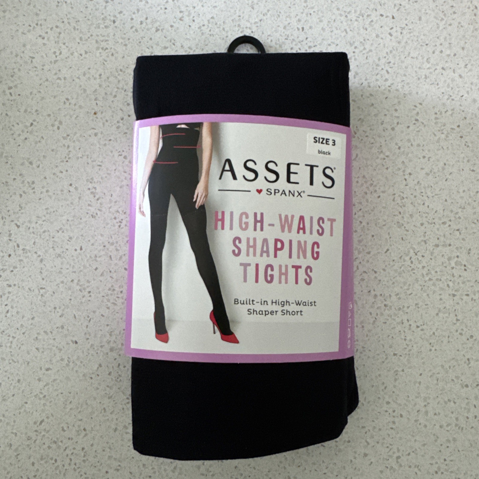 Assets Spanx Built-In High Waist Shaping Tights Black Size 3