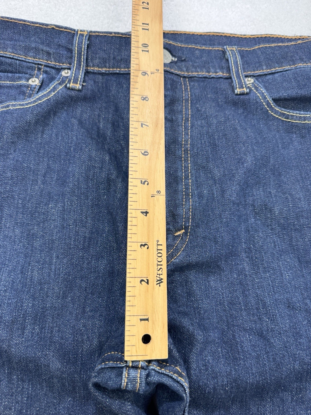 Levis 513 Jeans Men 36×30 Blue Slim Straight Stretch Whisker Distress Denim