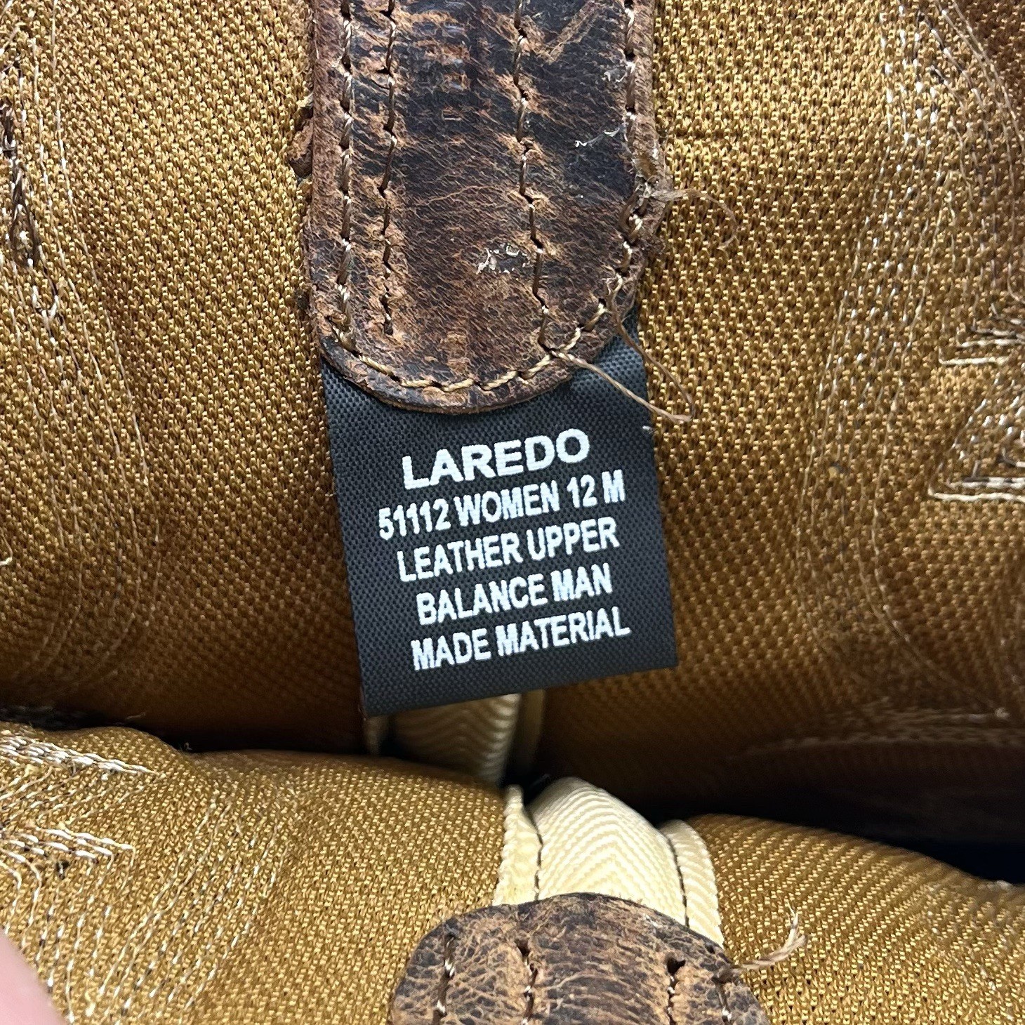 Laredo Western Boots Women’s Size 12 M Brown Distressed Leather Cowboy 51112 NEW