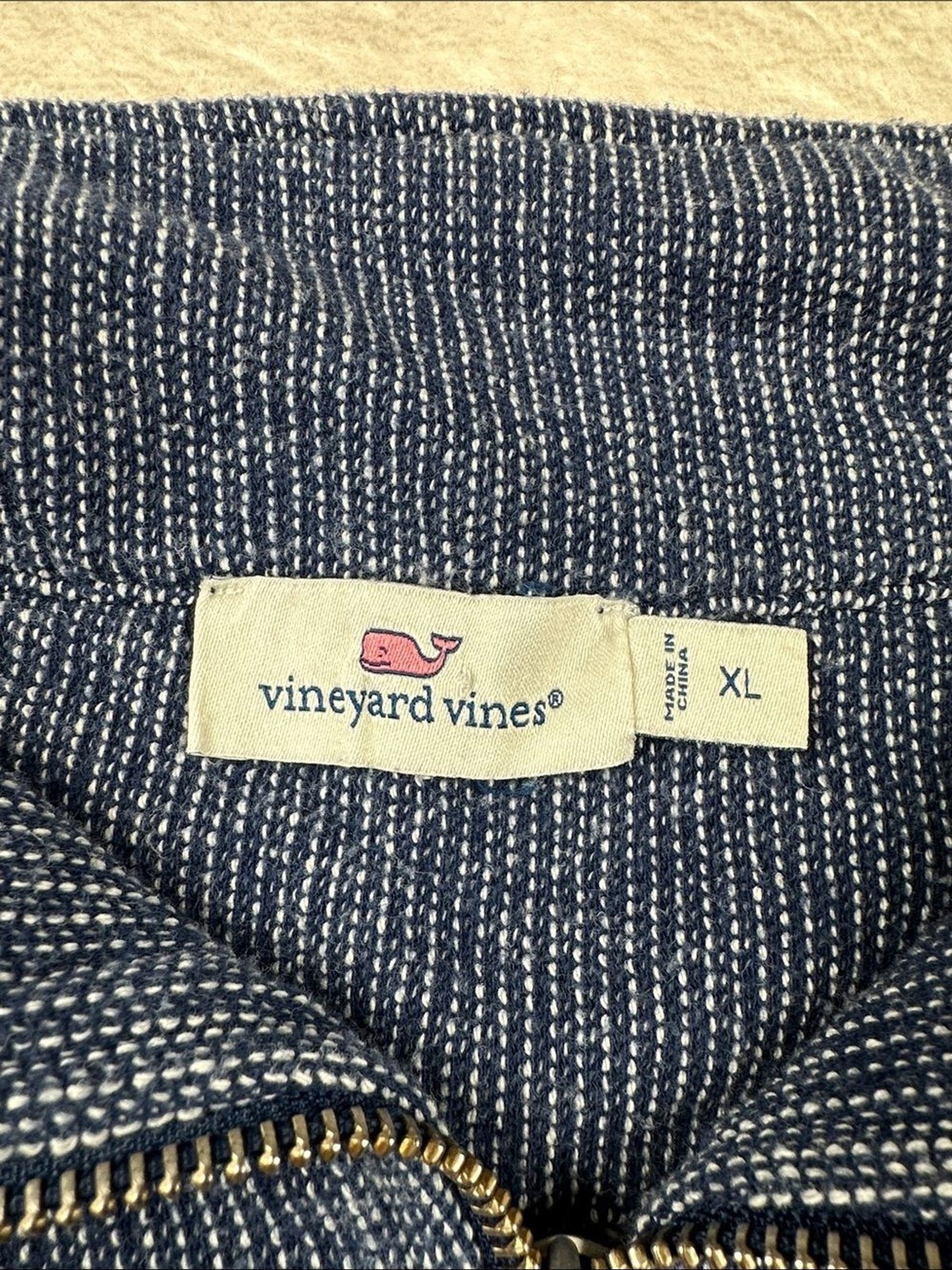 Vineyard Vines Size XL Men’s Two-Tone Navy Half-Zip Pullover | Casual | Comfort