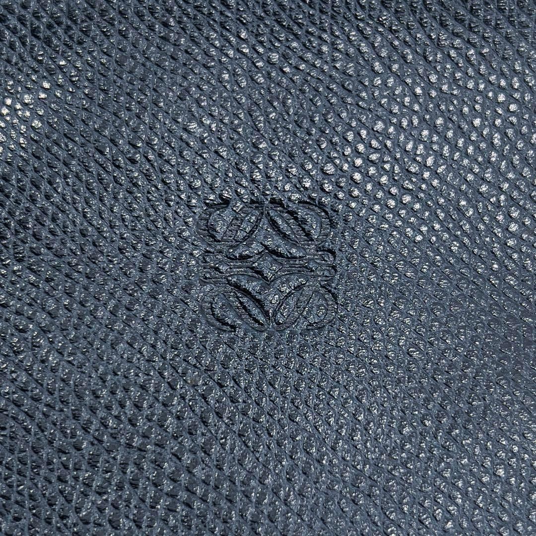 LOEWE Vintage Leather Pouch Women Pre-Owned Anagram Logo Navy
