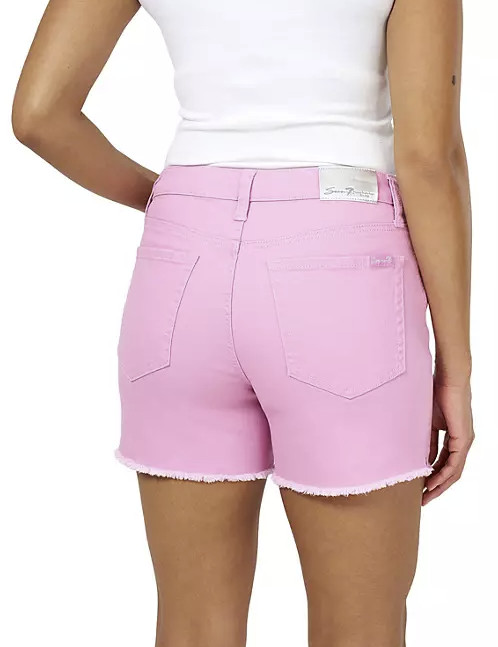 Seven7 Women’s 5″ Fray Hem Mid Rise Denim Weekend Short Lavender Size 16 NWT