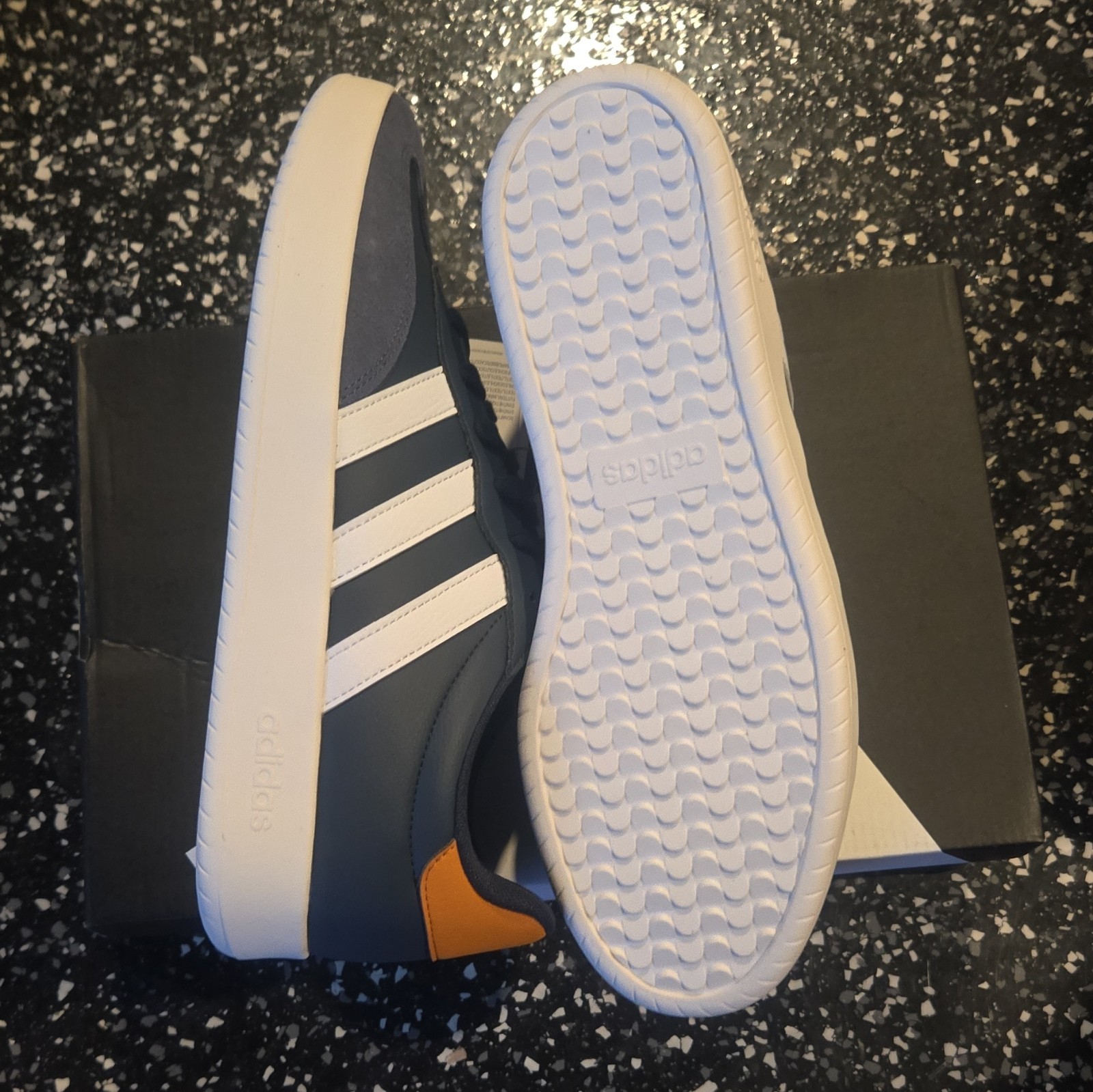 adidas Barreda Suede Lace-Up Sneakers Blue/White/Orange Men’s US 12 JI2310