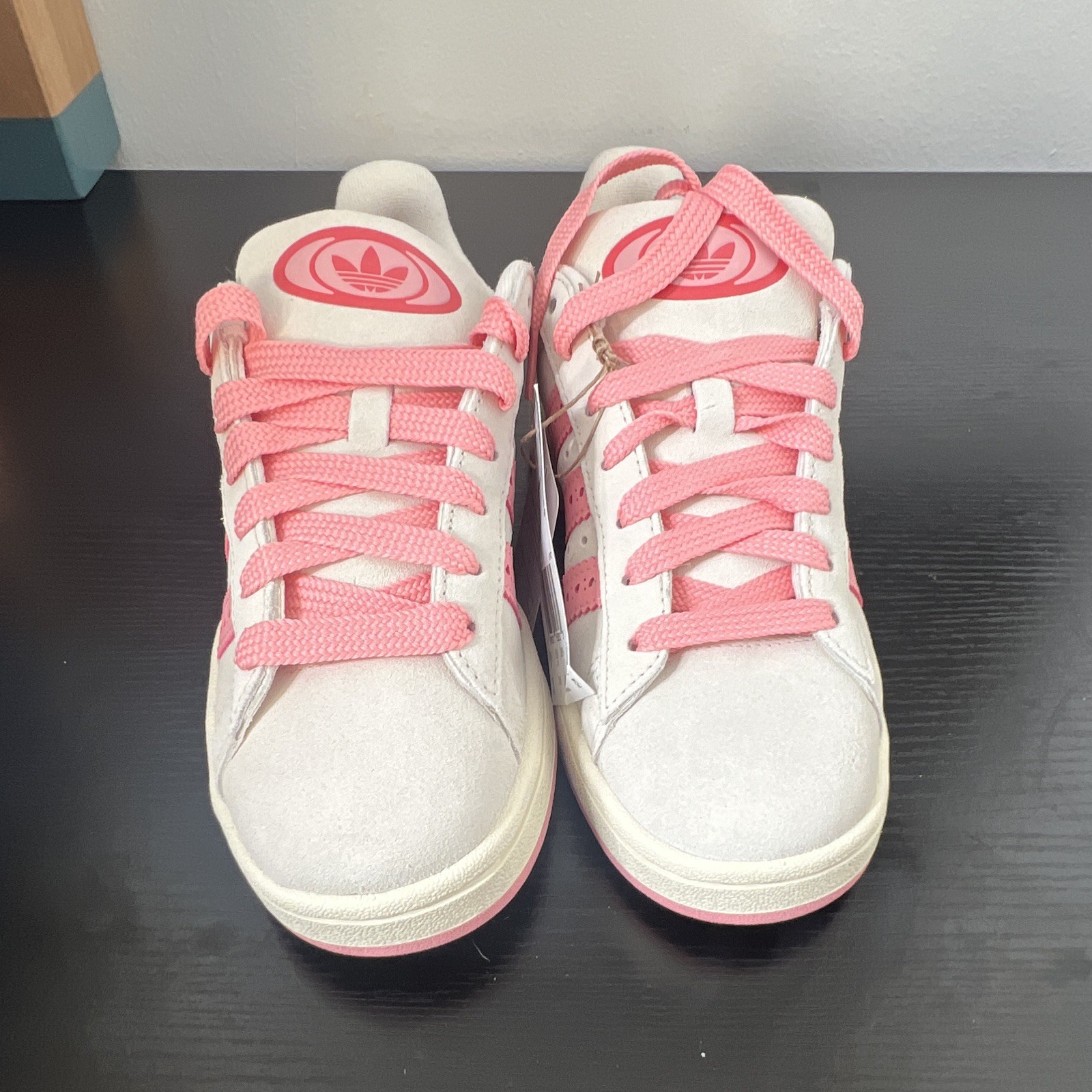 adidas Campus 00s J Unisex Kids Sneaker White/Pink Suede US 6 EU 38 2/3