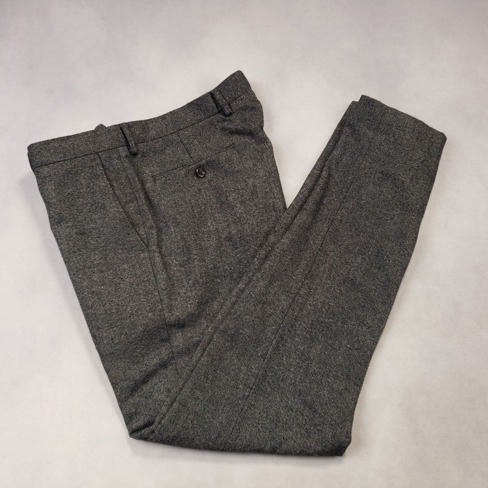 J Crew Bowery Wool Blend Pant Men32 X 34 (fits 35 X 34) Slim Flannel Mid Weight