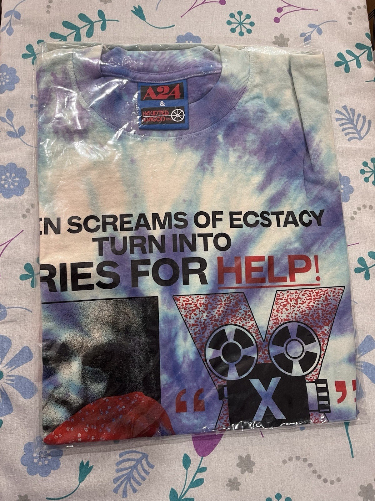 *RARE NEW* A24 Online Ceramics “X” Wet Nightmare Tie Dye Shirt Mia Goth MaXXXine