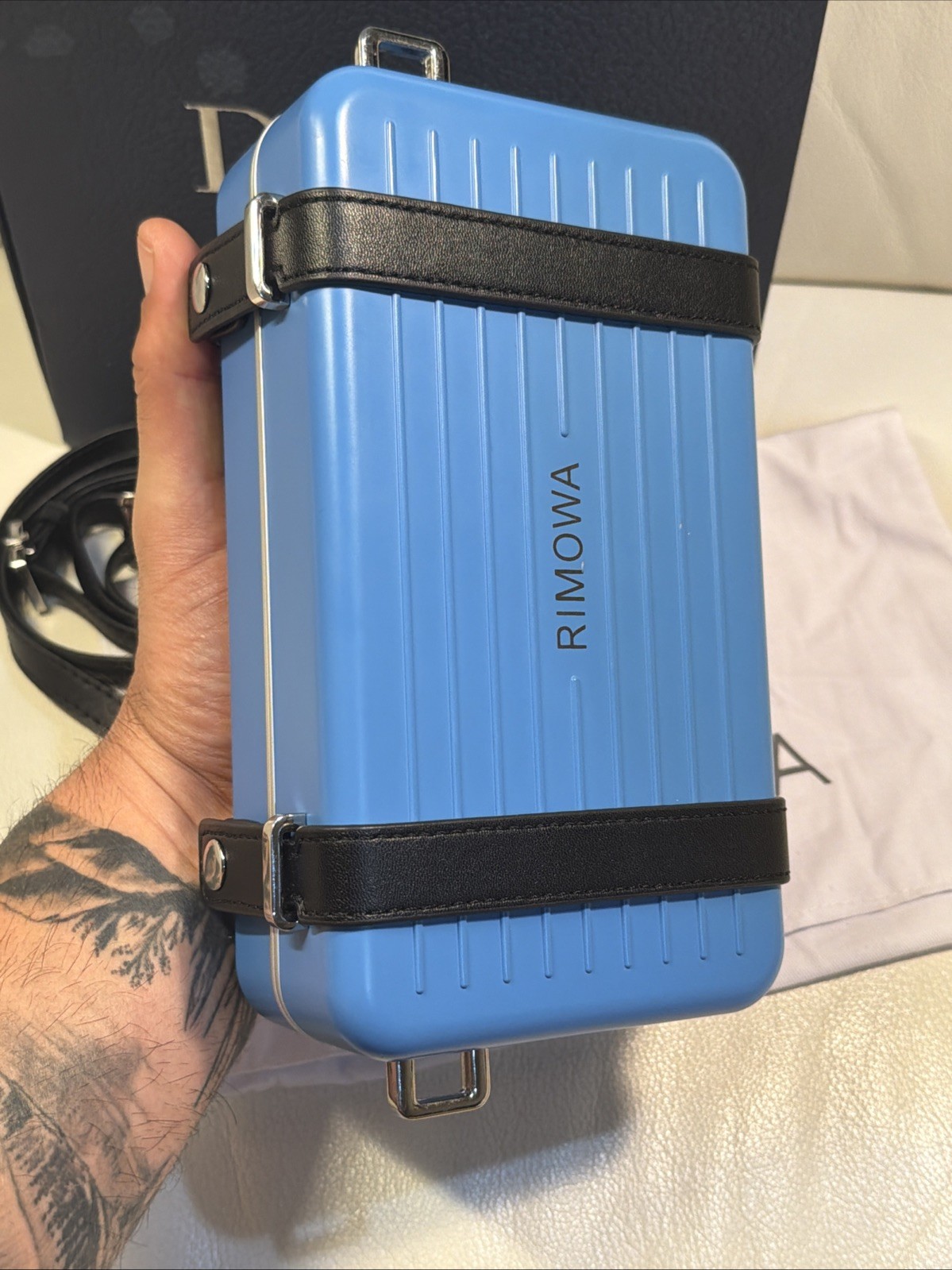 RIMOWA Personal Aluminum Cross-Body Clutch Bag – Blue