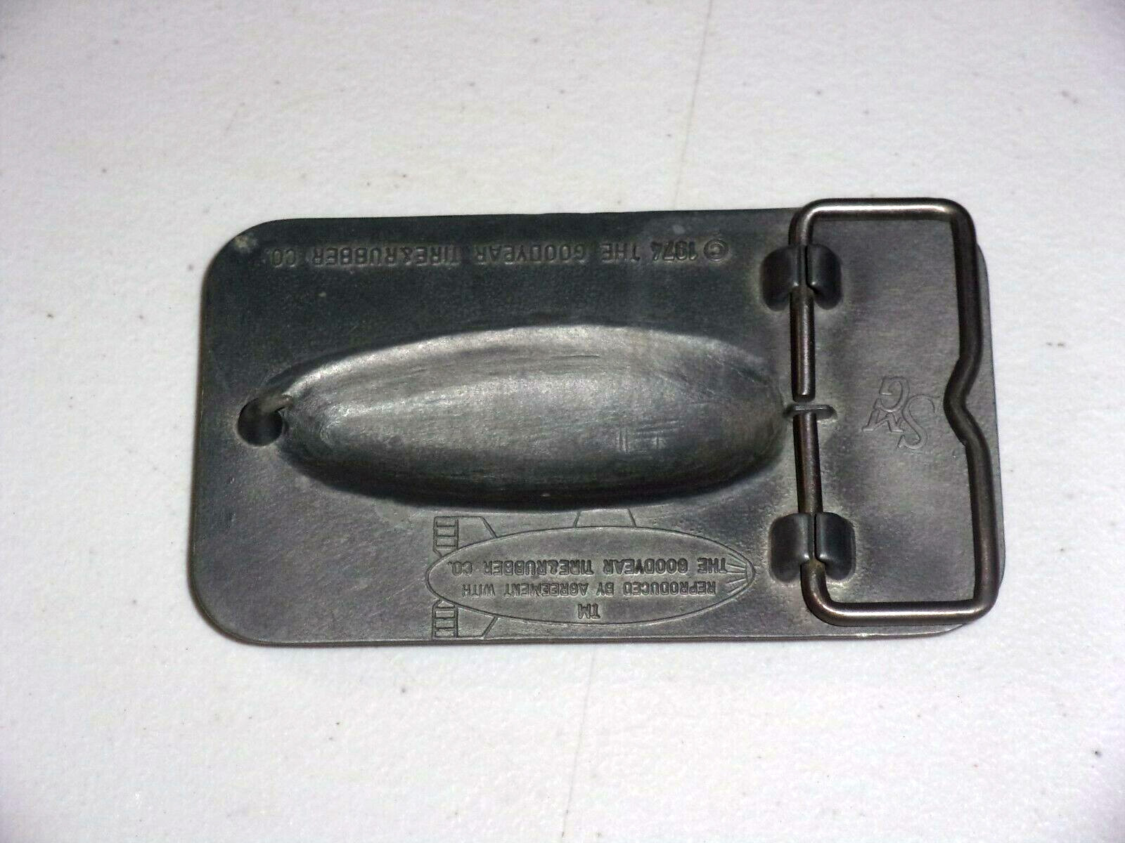 Vintage 1974 GOOD-YEAR Blimp Tire & Rubber Company Belt Buckle 3.5″