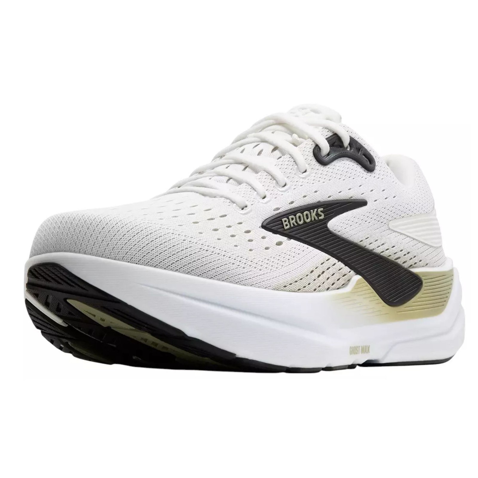 Brooks Men’s Ghost Max 3 Running Shoes – Bright White/Tea/Black – Medium/D