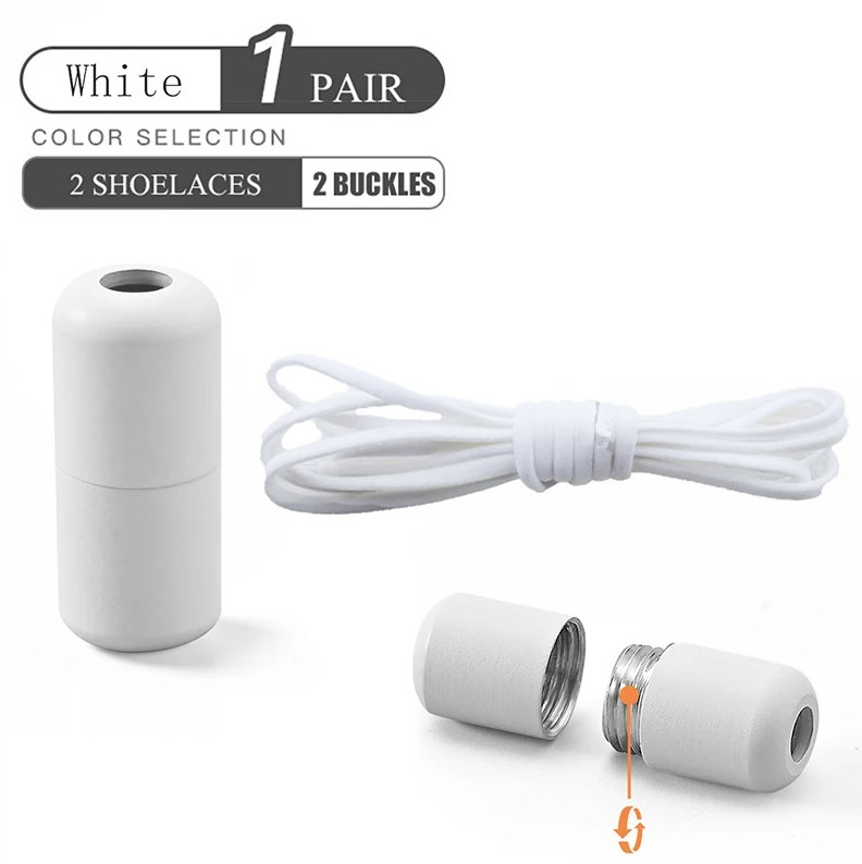 1 pair Elastic No Tie Shoelaces Quick Lock Sneaker Shoe Laces