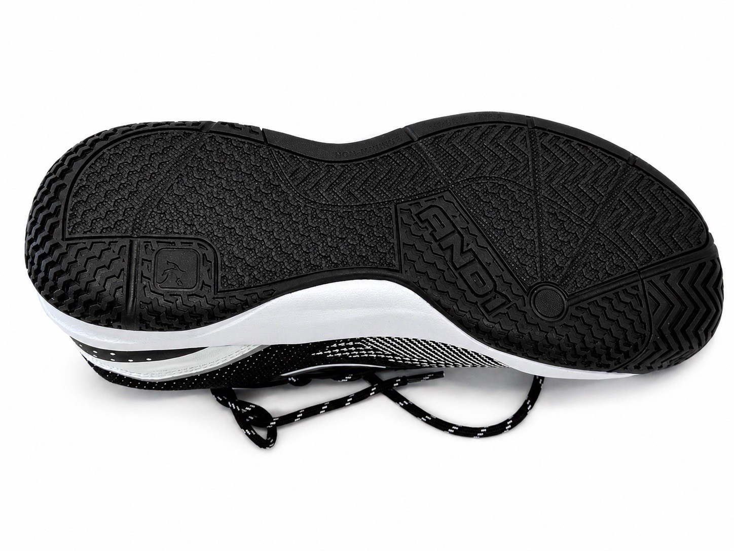 AND1 Men’s Low Top Athletic Sneakers Lace Up Black/White Fabric MNA125GX019