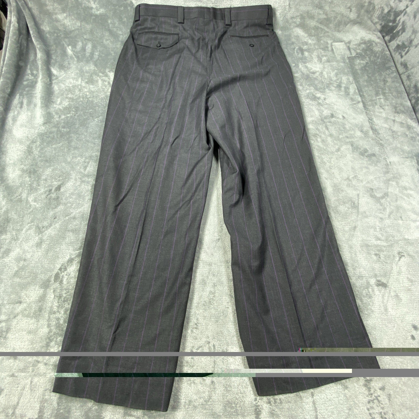 Tiglio Rosso 3 Piece Suit 36L Striped 150s Wool Blazer Vest Pleat Pants Italy