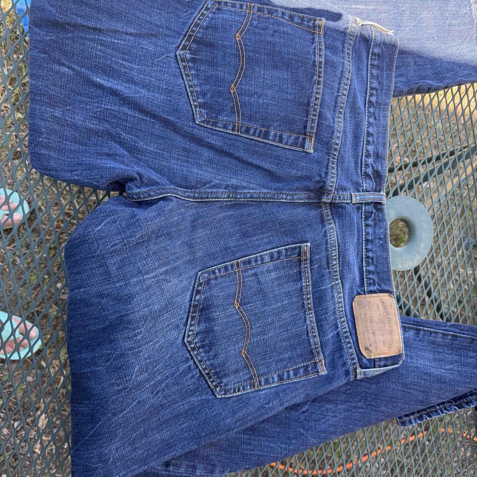 American Eagle Outfitters RN 54485 CA 03873 Women’s Straight Bule Jean Sz 34×32