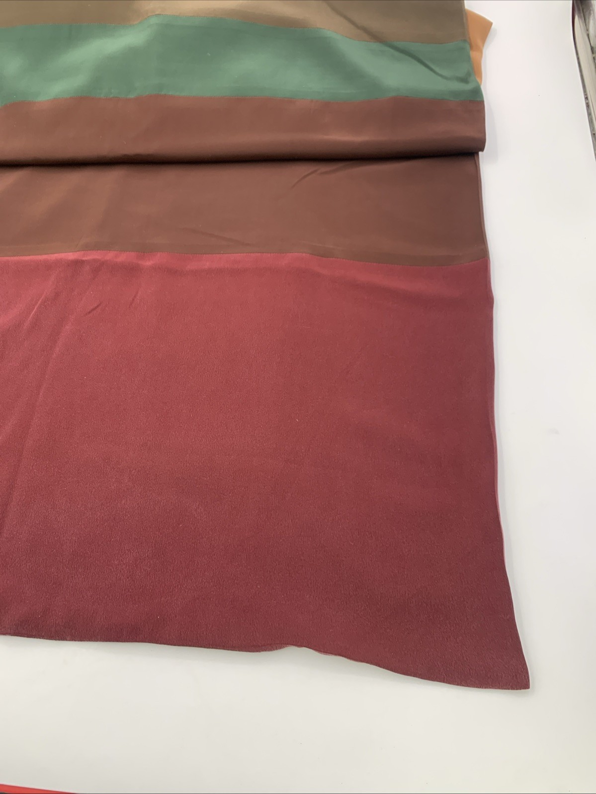 Burgundy Leaf Design Shawl Brown Blue Tan Gray Black Green 26 1/2″x91”Reversible