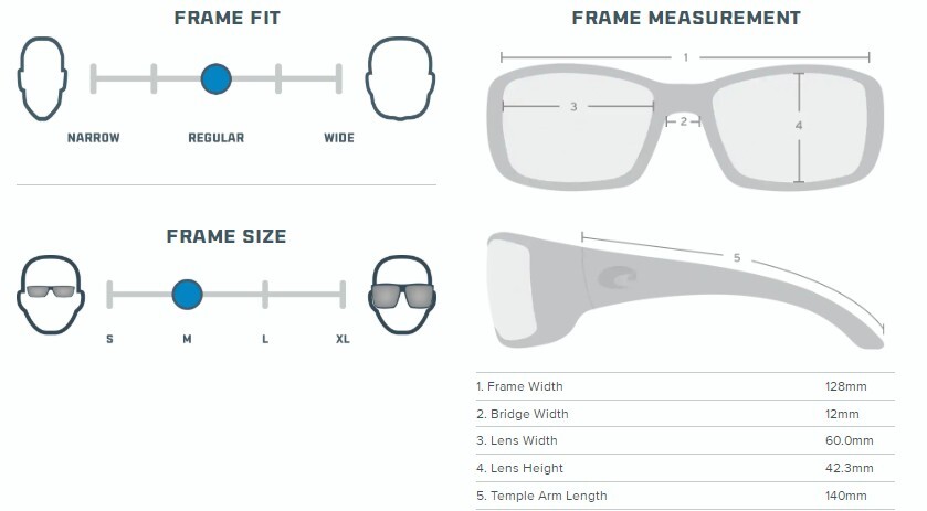 Costa Del Mar Rinconcito Matte gray Frame/blue Polarized Lenses