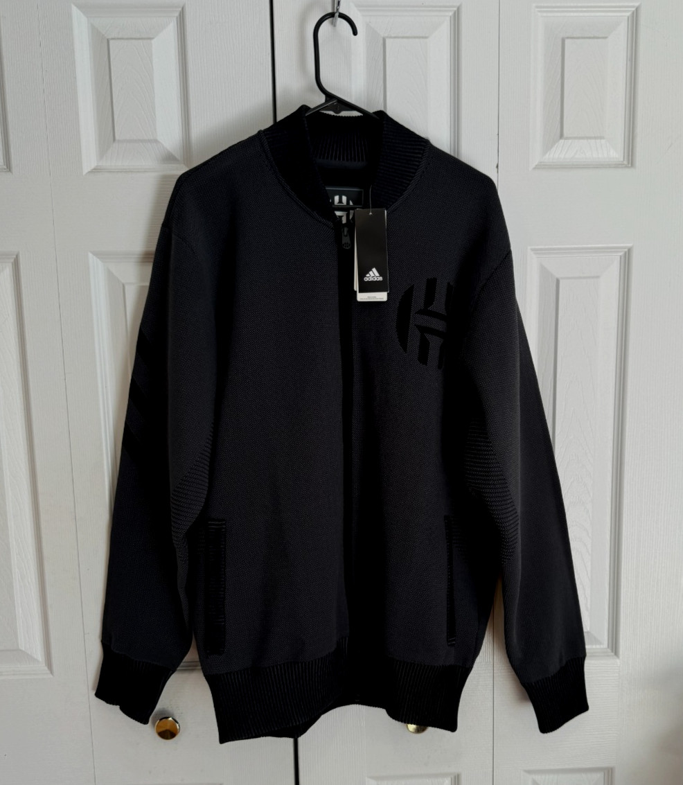 Adidas James Harden Southpaw Varsity Jacket Black Gray Men’s Size XL CV9564 NEW