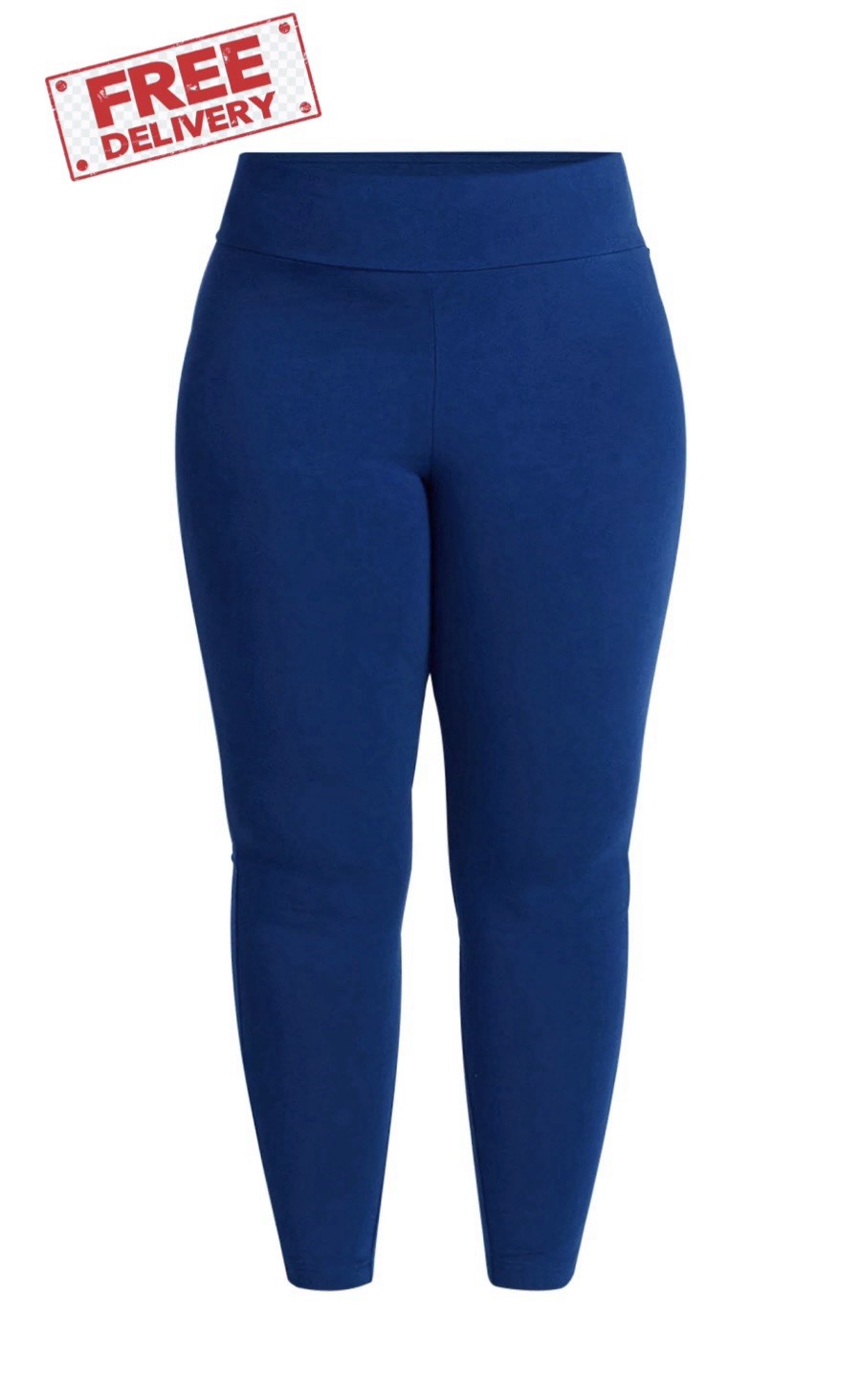 3X (24W-26W) Women’s Plus Size High Waist Ankle Length Leggings 27″ Inseam Blue