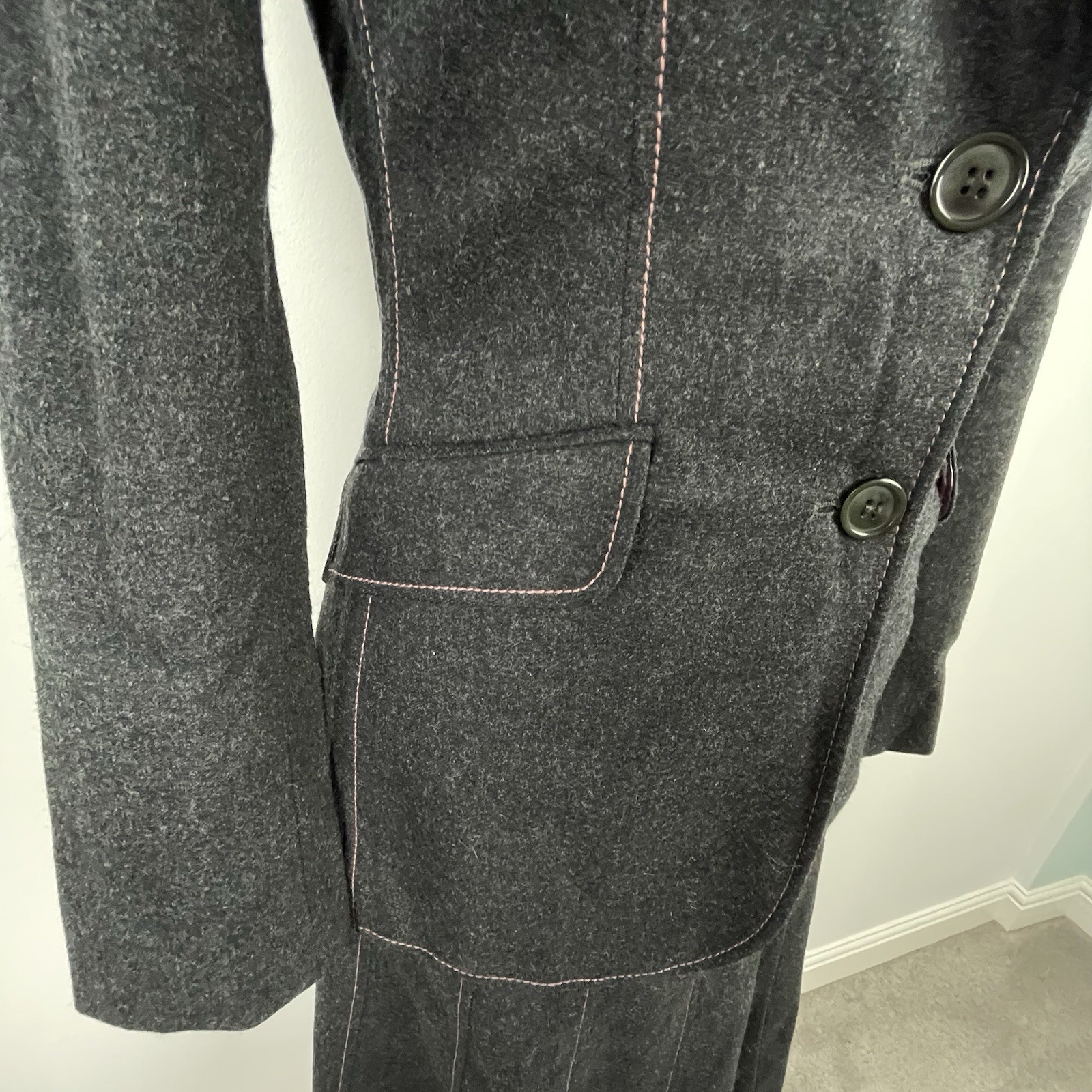 LK Bennett grey wool skirt suit size 8 (check measurements in description)