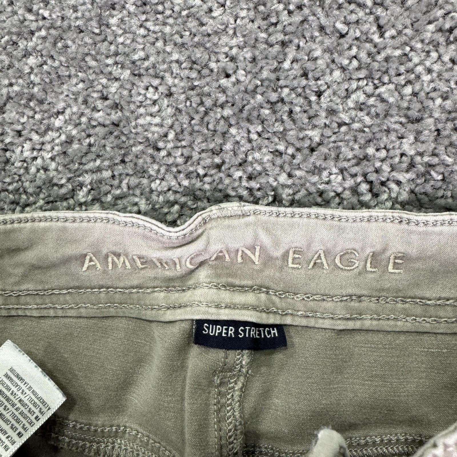 American Eagle Jeans Womens 8 Beige Pink Super Hi Rise Jegging Ankle Zip Stretch