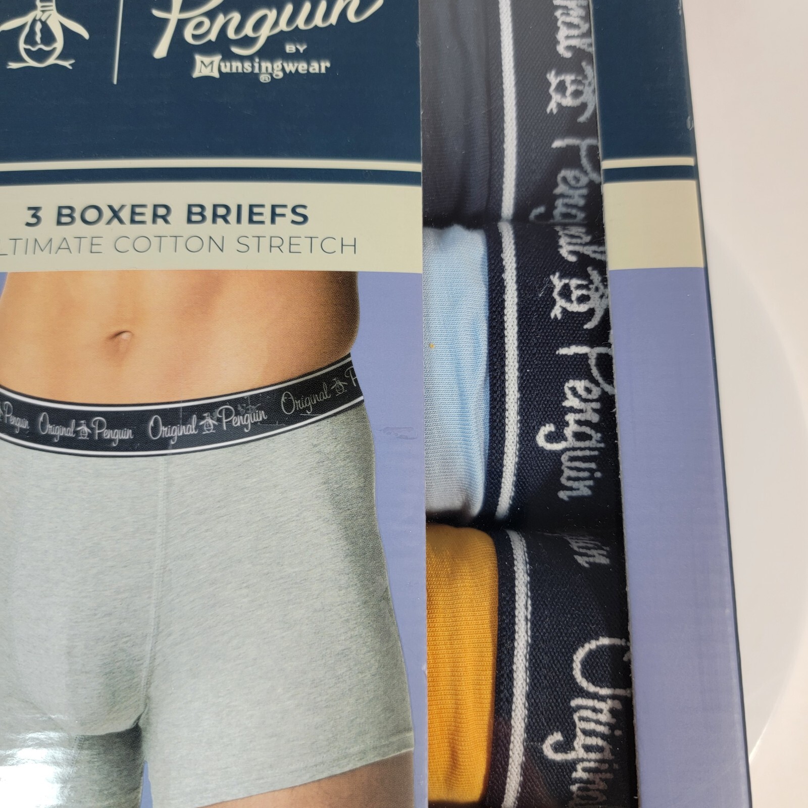 Penguin Underwear 3 Pack Boxer Briefs Men’s S (28-30) Blue Assorted Patterns