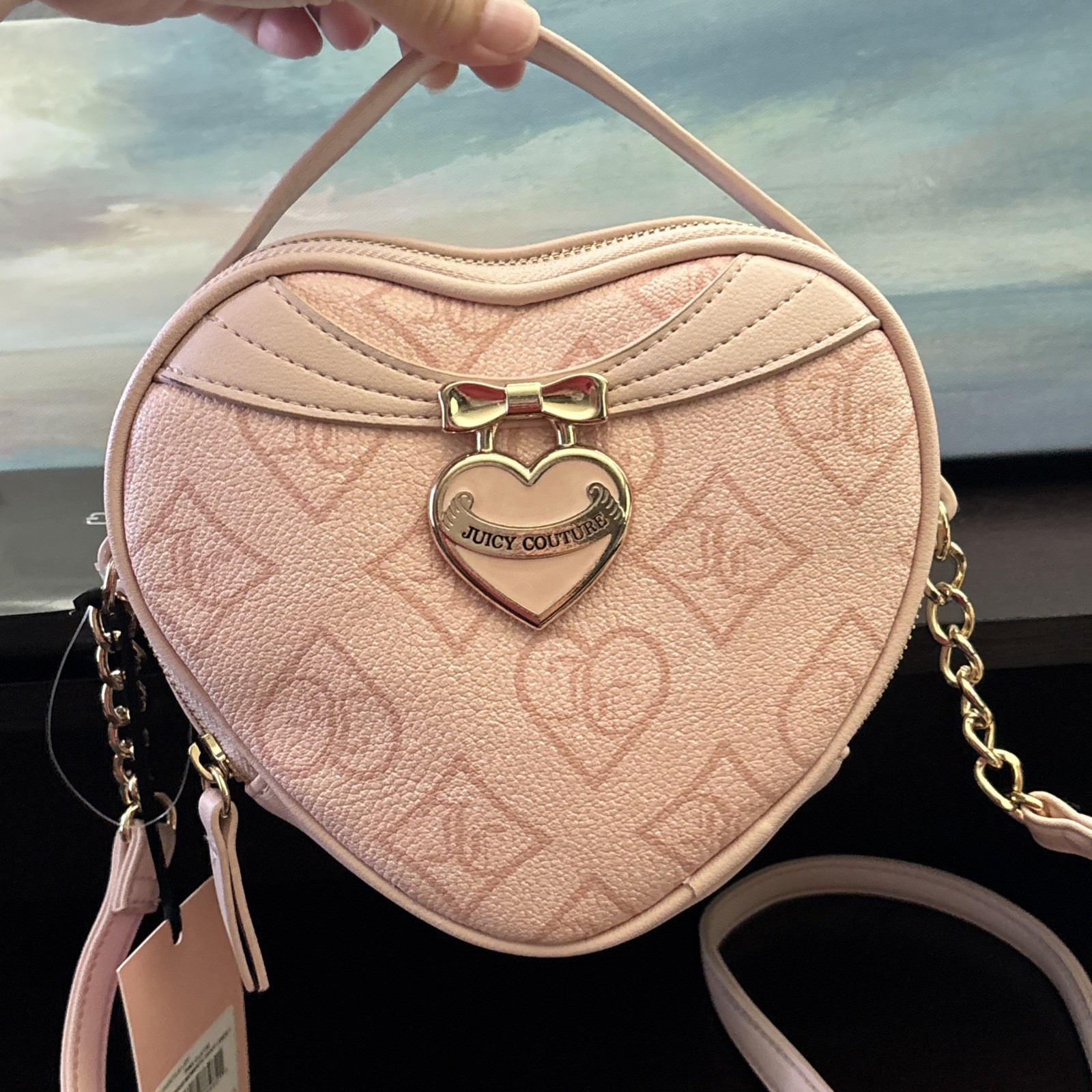 NWT Juicy Couture Pink Clay #2 Precious Moments Heart Crossbody MSRP $118