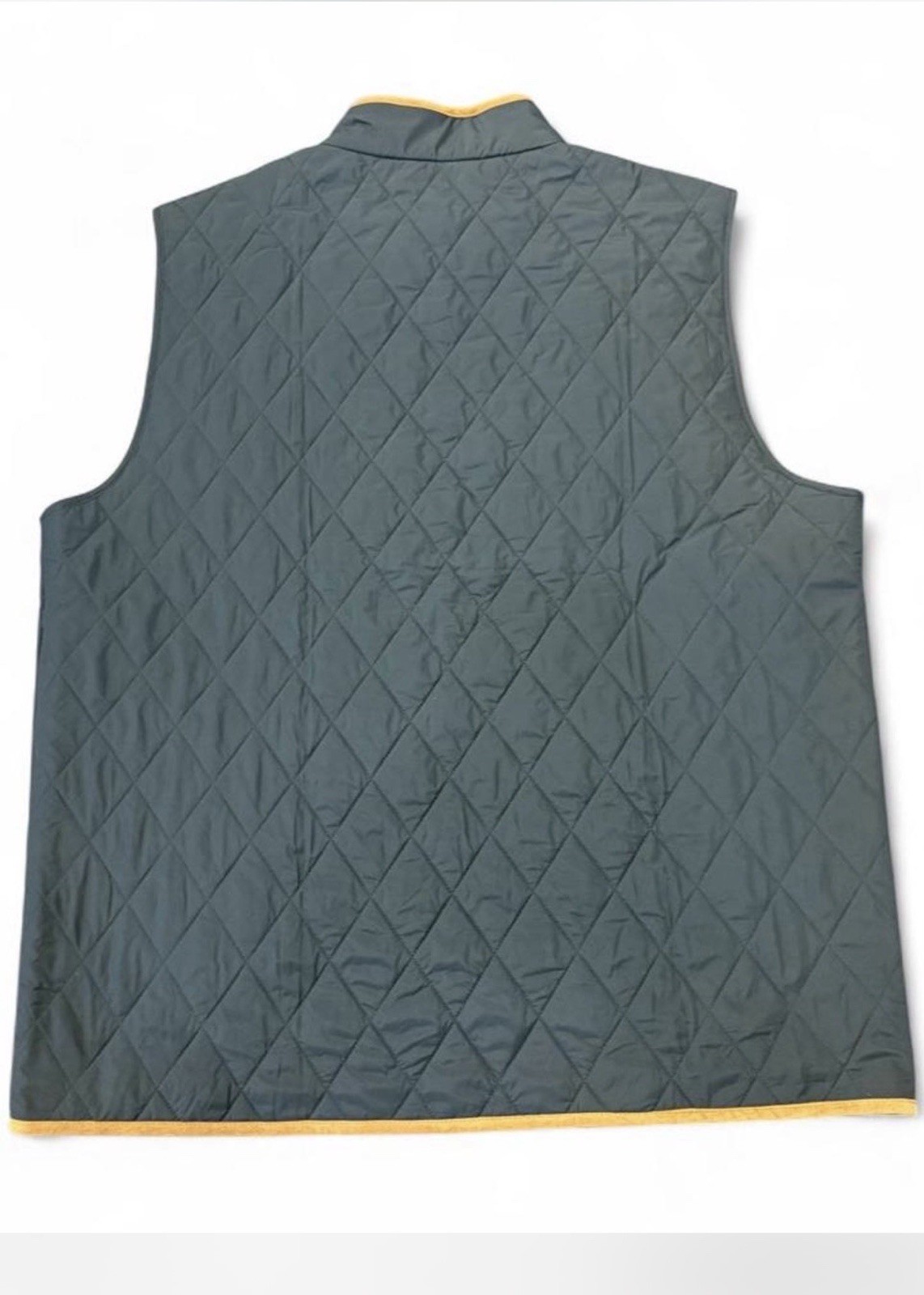 David Donahue Men’s L Vest Black/Tan Full Zip Quilted Vest