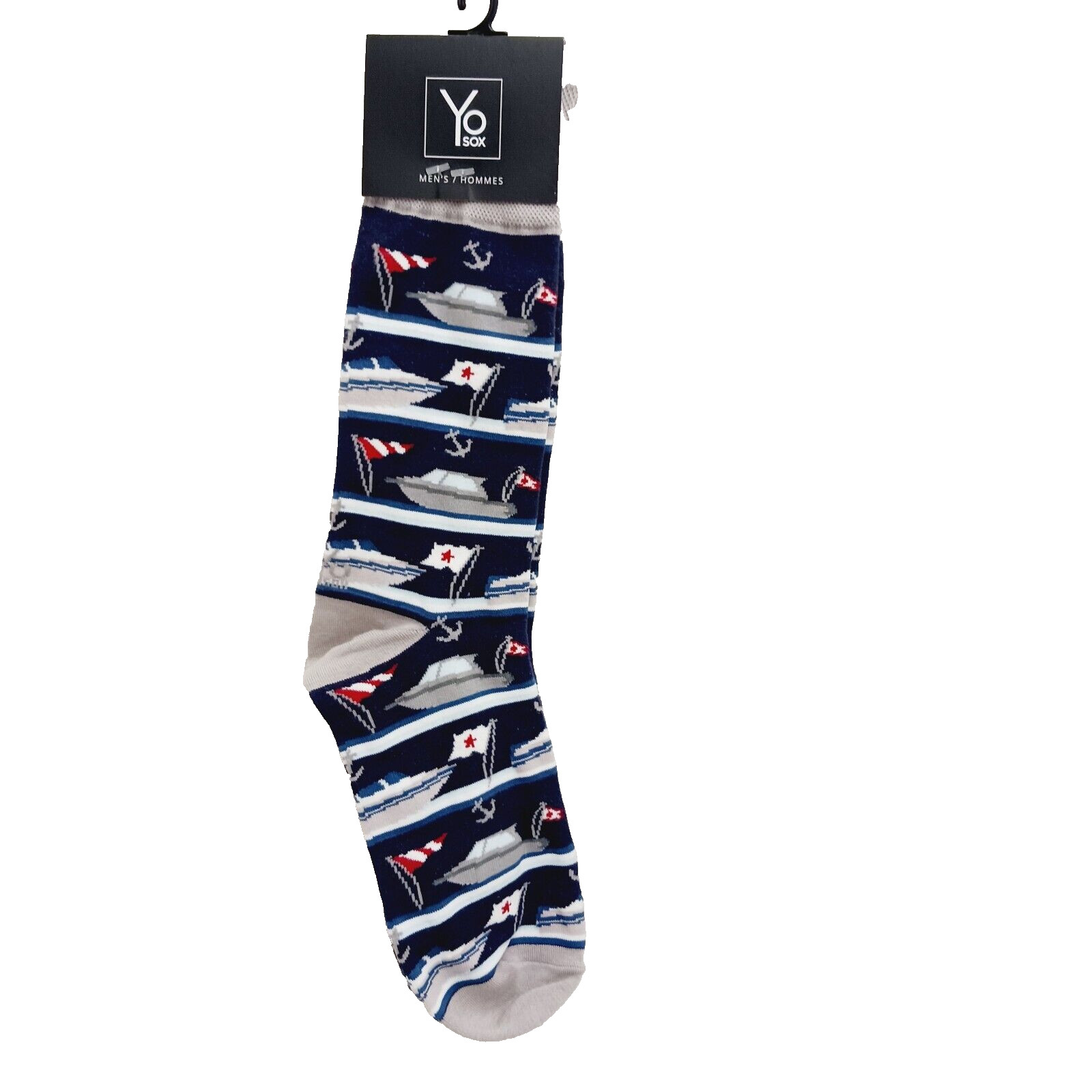 Yo Sox Socks Crew Men Women Yacht Boat Ship Anchor Sailing Nautical Flag Cruise