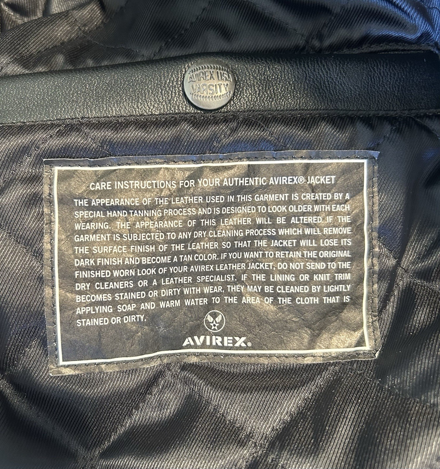 Avirex Varsity Jacket Medium Napa Leather + Wool Blend **Brand New, Never Worn!