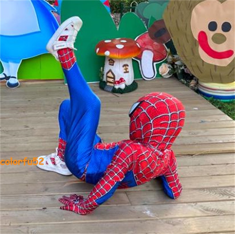 Amazing Spider-Man Tobey Maguire Cosplay Jumpsuit Mask Men Kid Halloween Costume