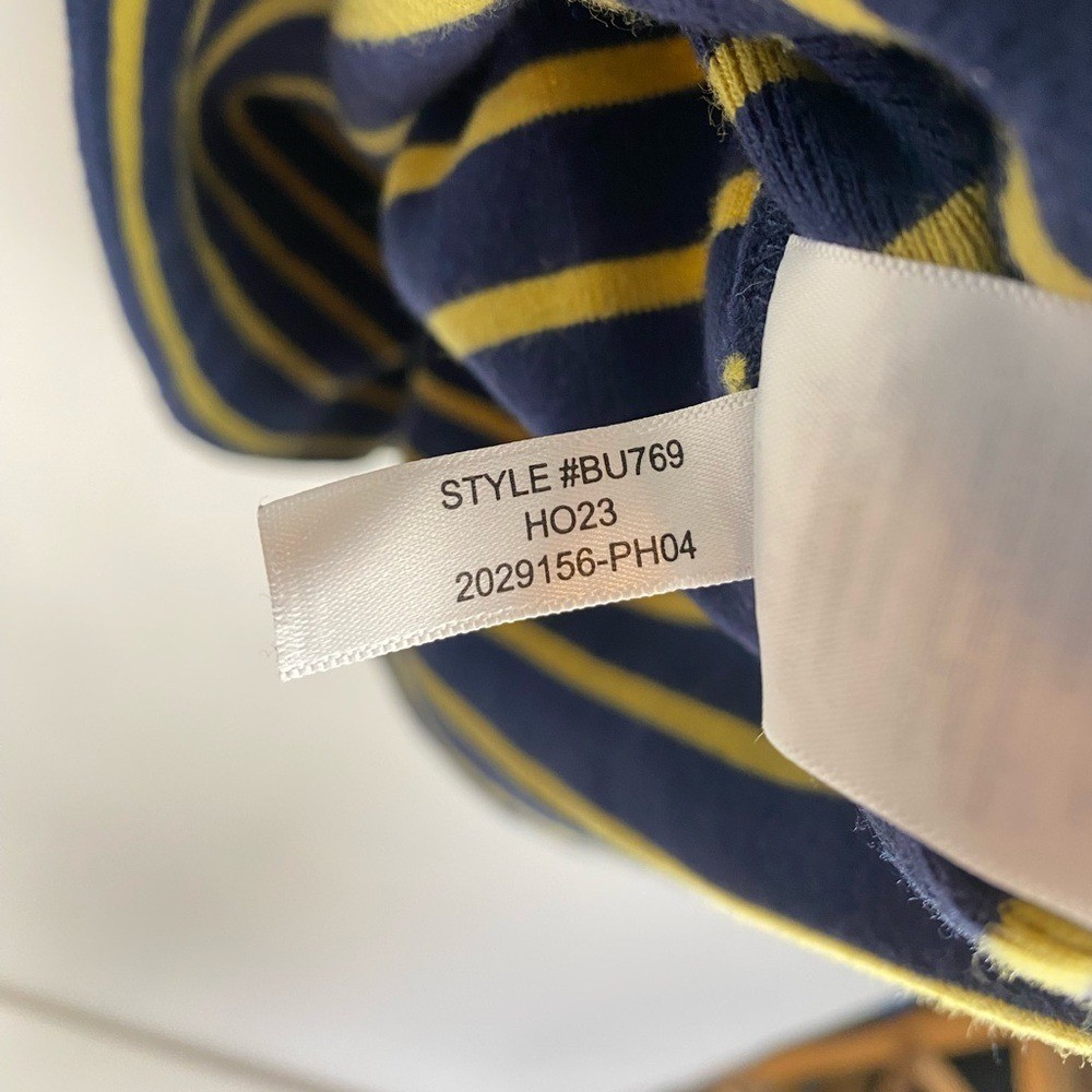 J. Crew Heritage brushed rib-knit turtleneck in navy sun stripe Size M