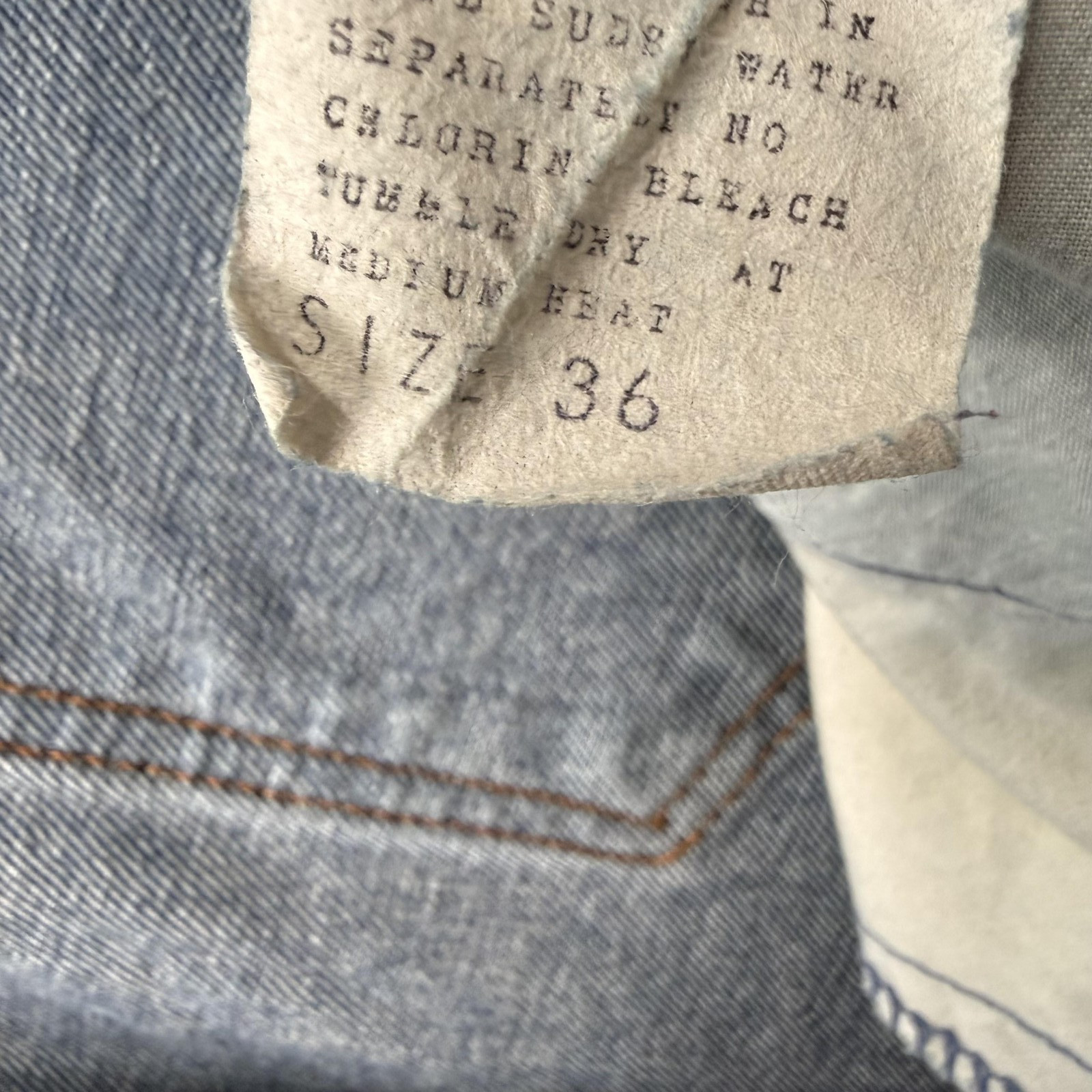 Neil Norman Vintage Jeans Mens 36×29 Wide Distressed Raw Hem Hong Kong 60s 70s