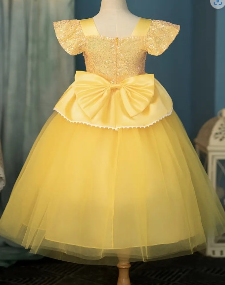 NEW Princess Belle Beauty & The Beast Dress Girls Halloween Costume