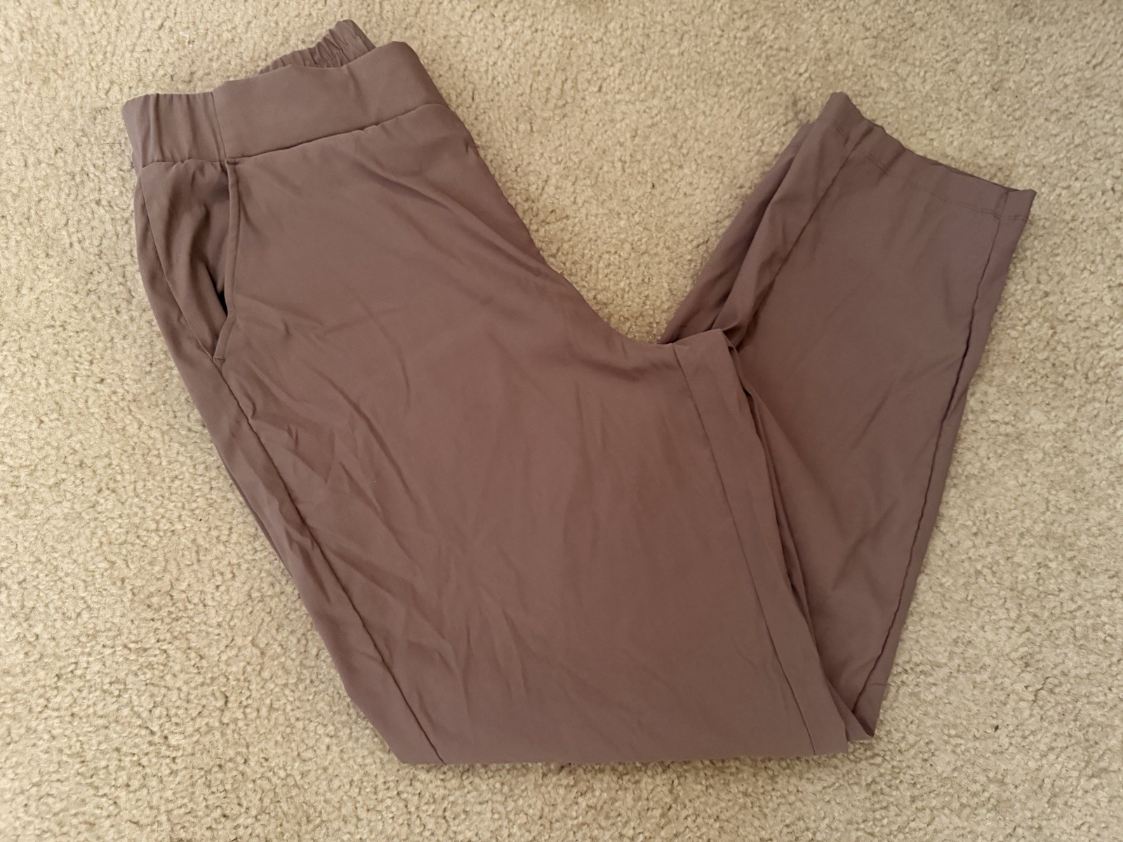 Modern Ambition Women’s Brown Knit Dress Pants Tapered Stretch Pockets M