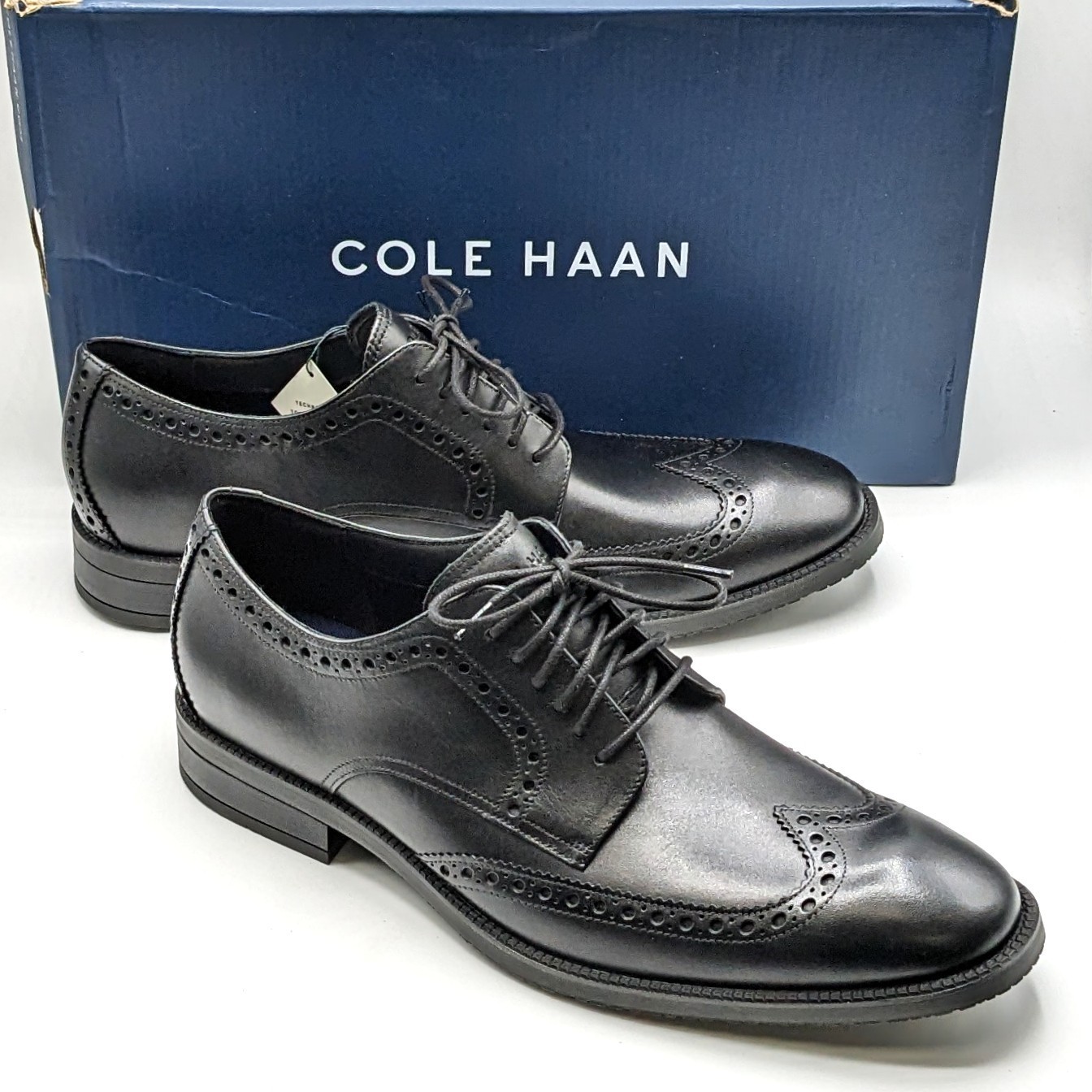 Cole Haan “Modern Essentials Waterproof Wing Tip Oxford” Men’s Shoe [Black] NEW