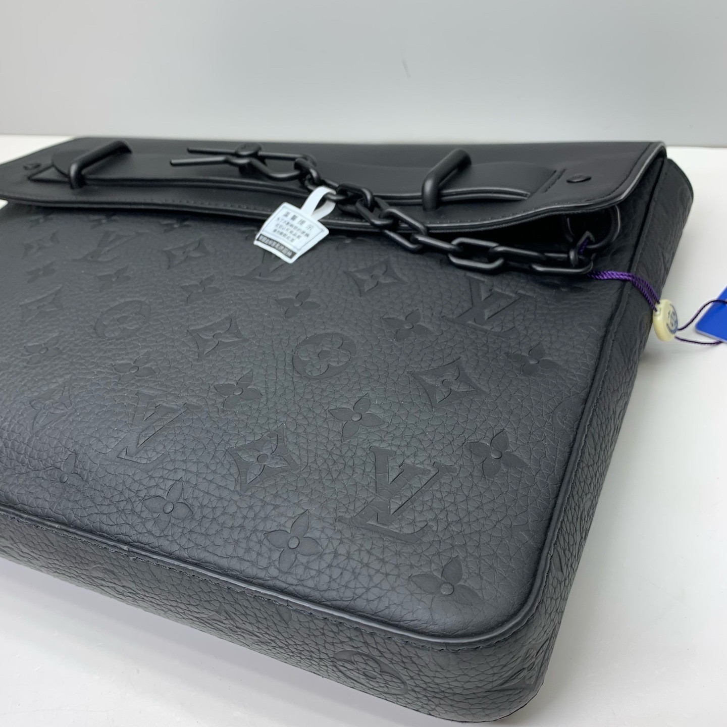 Louis Vuitton Pre-Owned Authentic Steamer Clutch Black Free Shipping 32x22x4cm