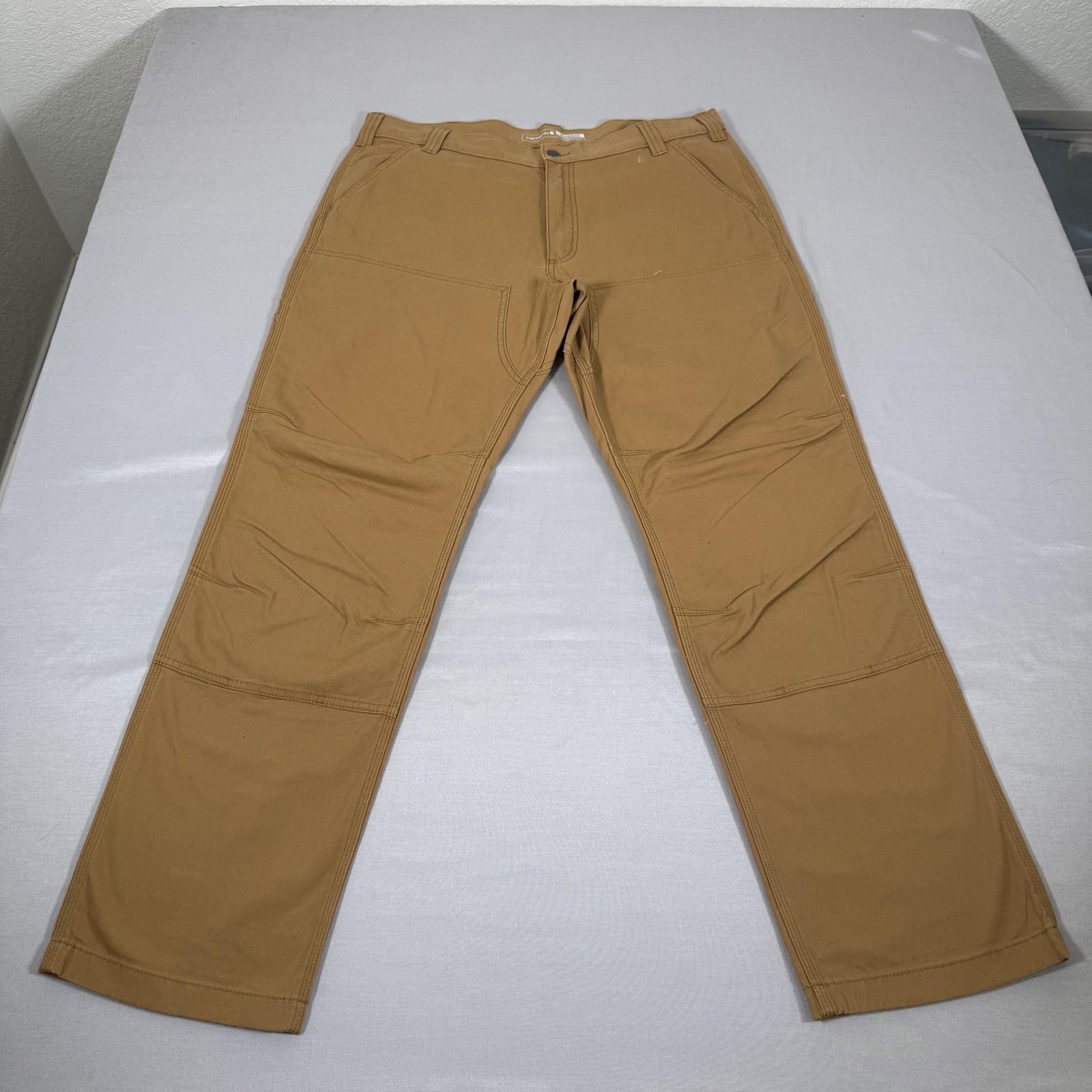 Carhartt Pants Mens 38×32 Brown Canvas Double Knee Rugged Flex Utility 102802