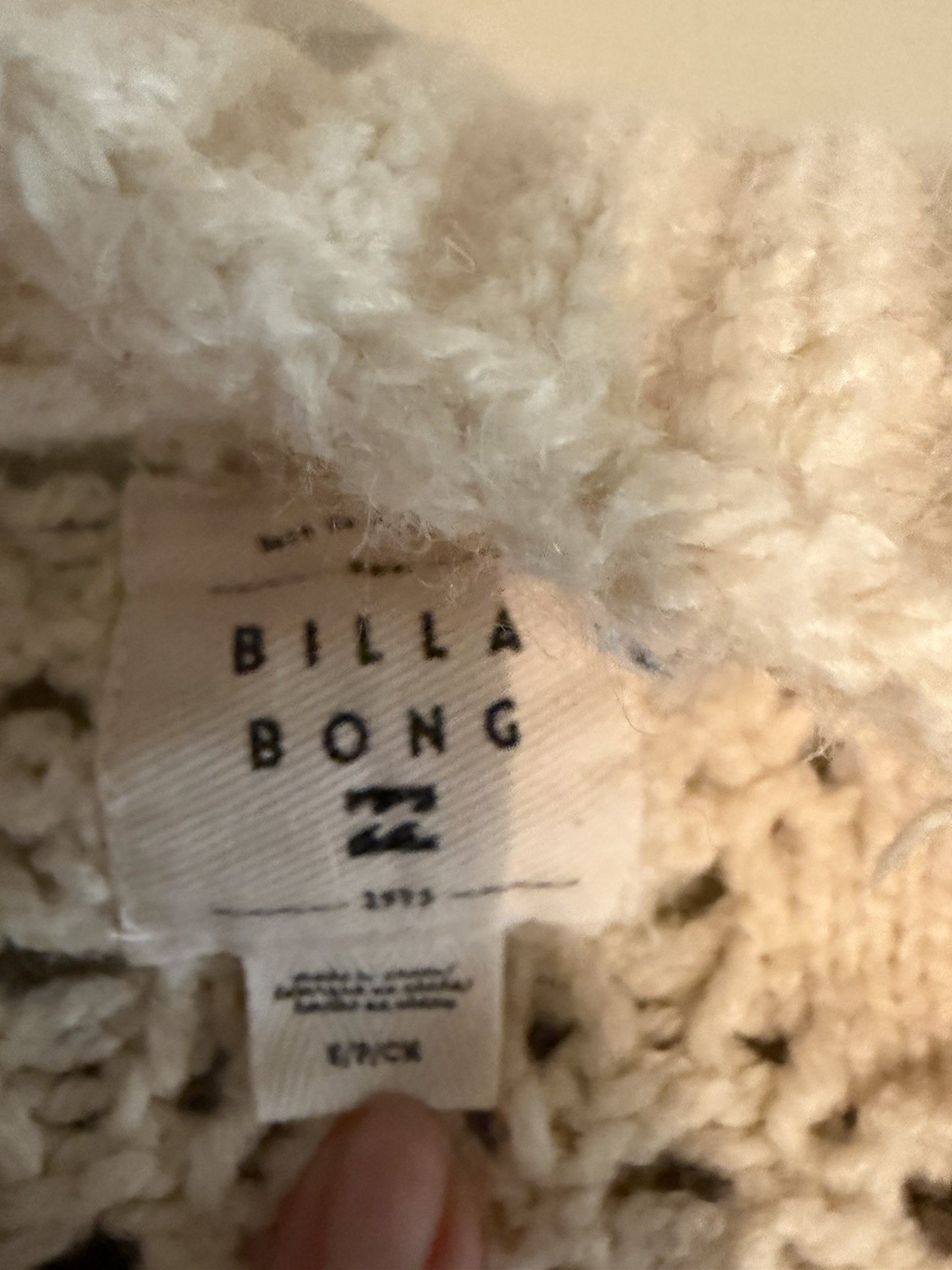 Billabong Women’s Ivory Open-Knit Crew Neck Pullover Sweater, Long Sleeve Small