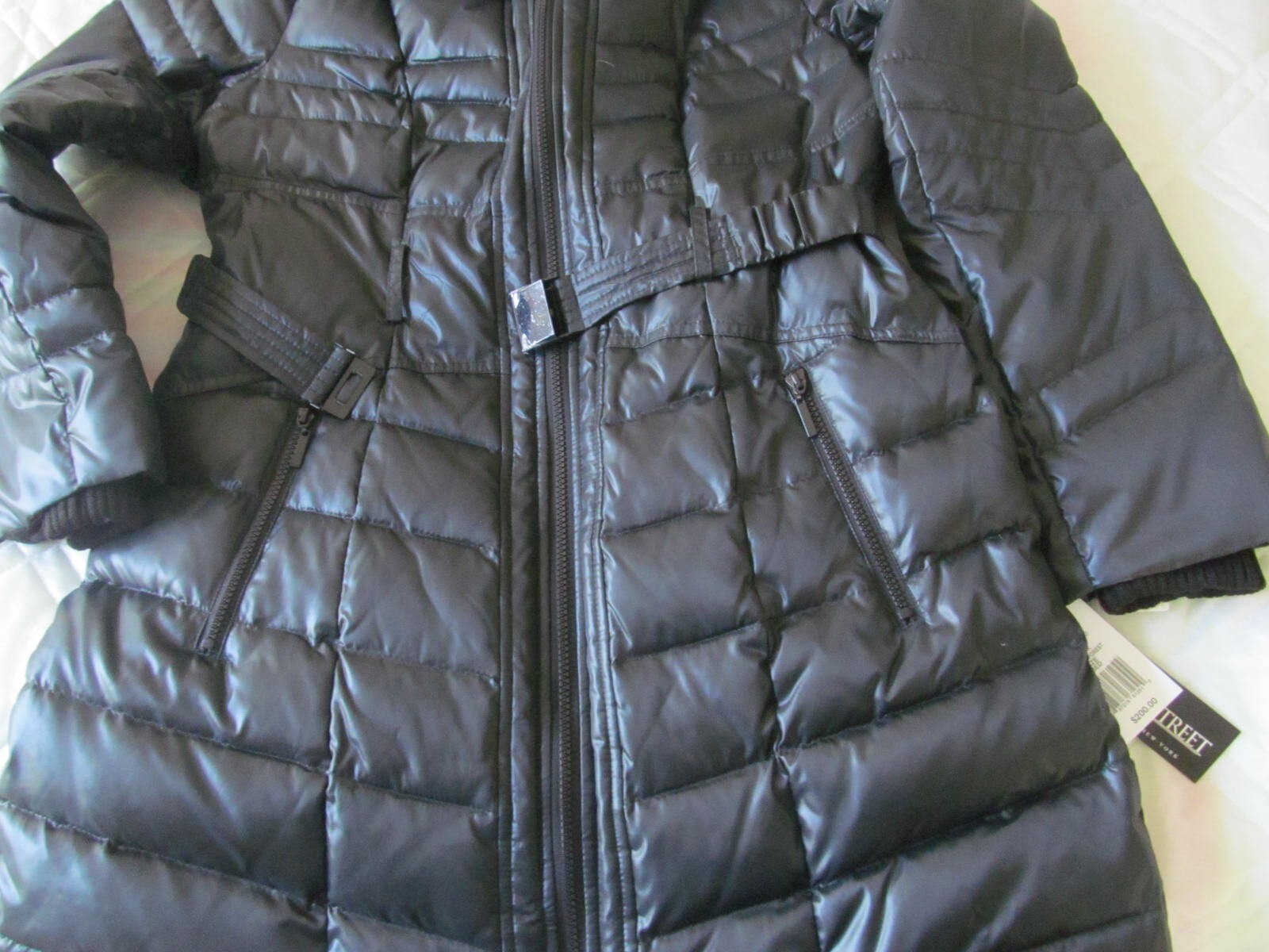 New Fleet Street Down Hooded Dark Green Jacket Size M $200