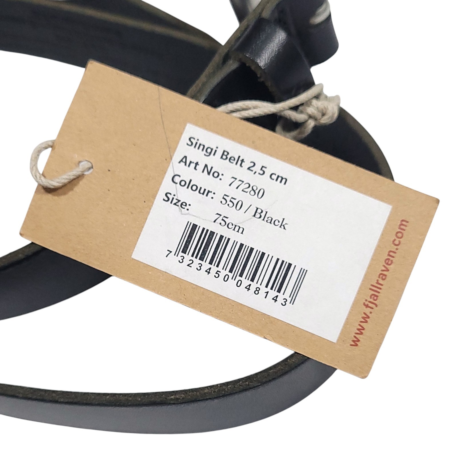 Fjallraven Singi Leather Belt 2.5cm Width Men’s Women’s Black Size 30/75cm NEW