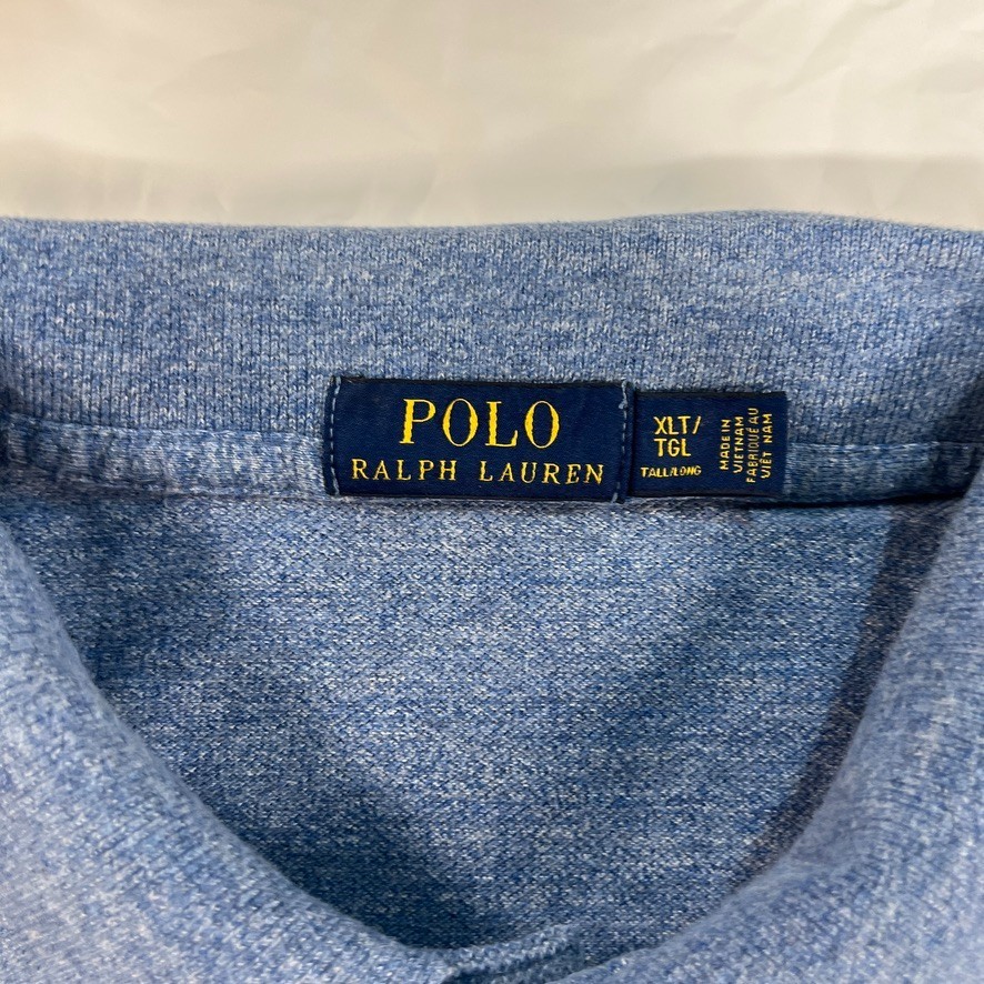 Polo Ralph Lauren Shirt Classic Blue Heather Short Sleeve Embroidered Polo XLT
