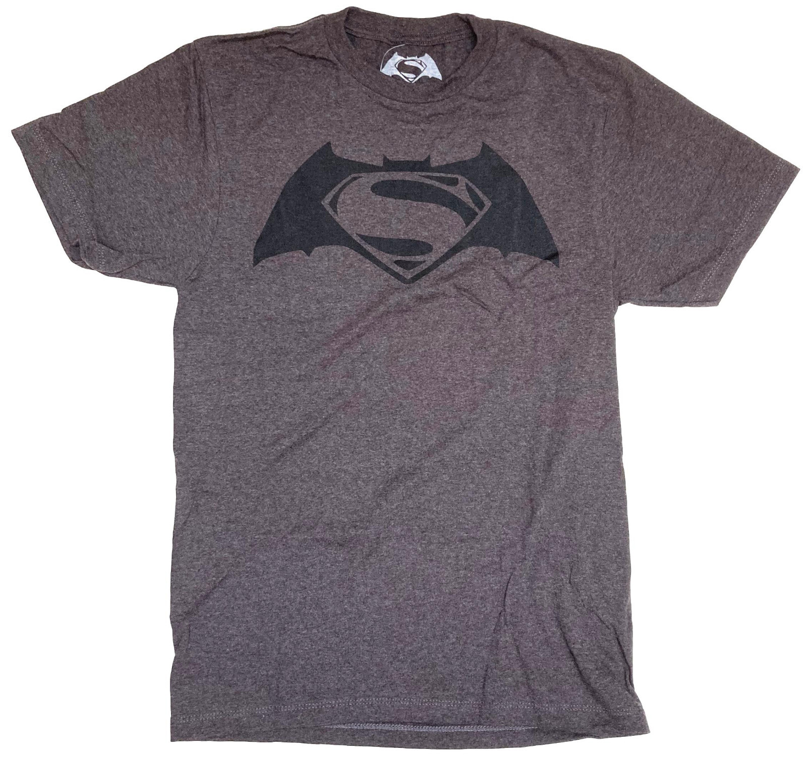 DC Comics Batman vs Superman Logo Men’s Charcoal Heather T-Shirt New