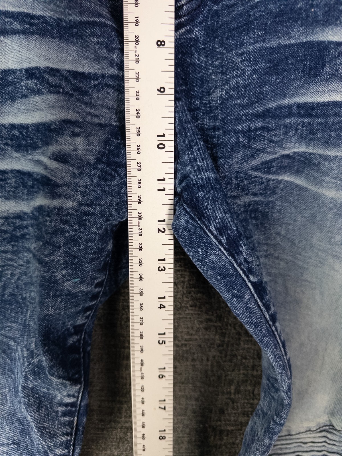 Y2K Mecca Jeans Mens (38×32) 34×32 Blue Moto Acid Wash Rugged Distressed Slim
