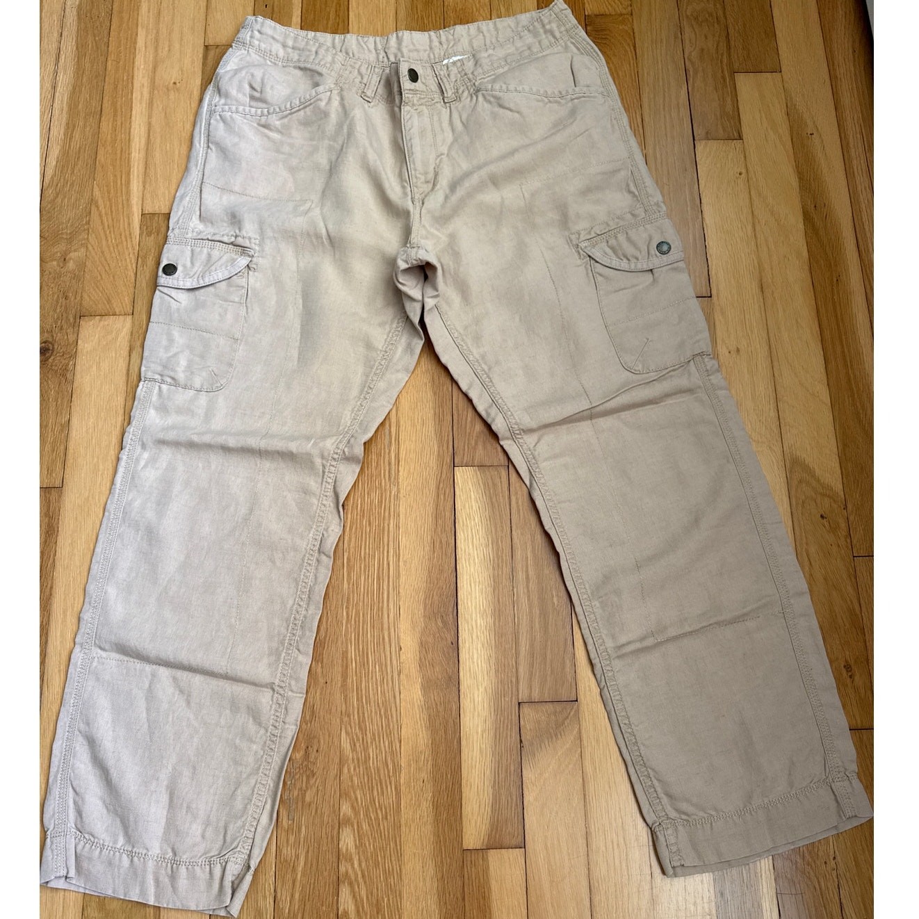 Women’s L.L.Bean Favorite Fit Linen Blend Cargo Lightweight Pants Size 12 Reg