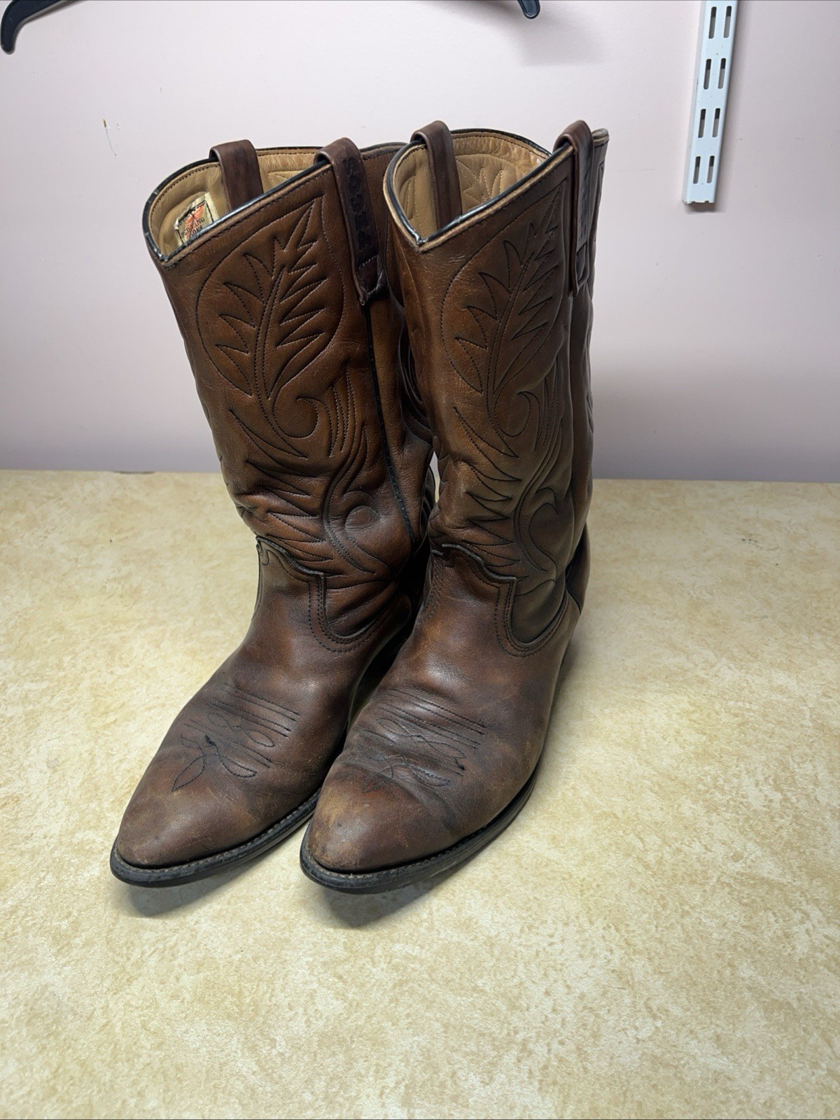 Vtg Red Wing Pecos Cowboy Boots 9801-1 Brown Men’s 10 D Good Year Made in USA