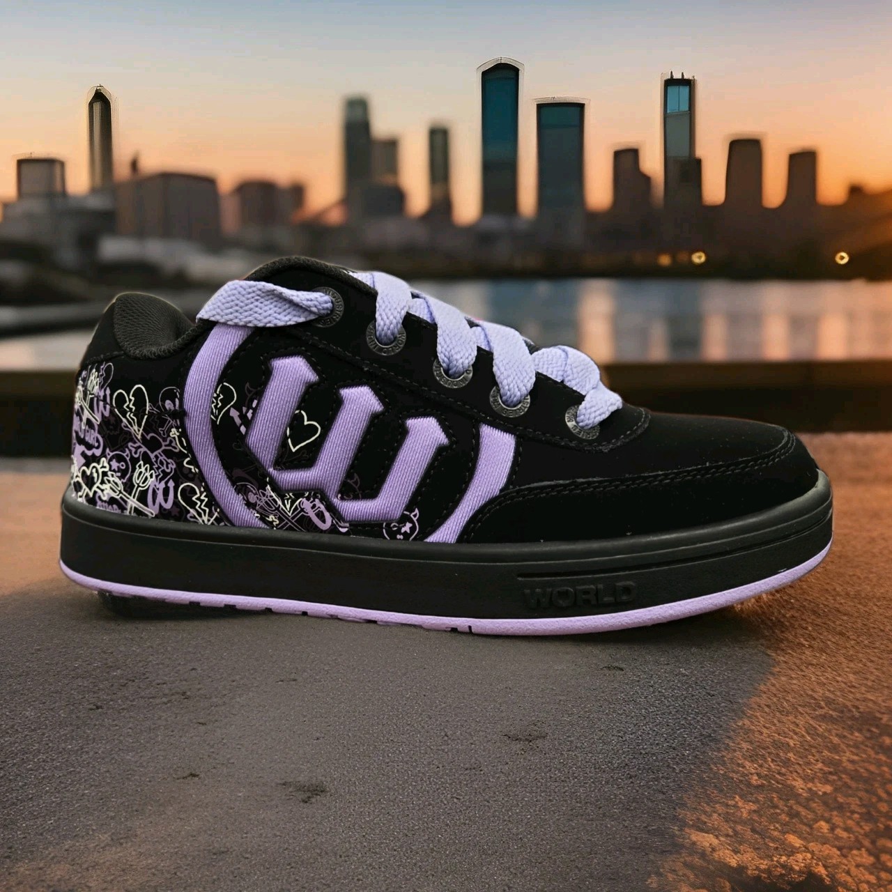 Women’s World Industries Sphere Skate Shoes – Black/Purple