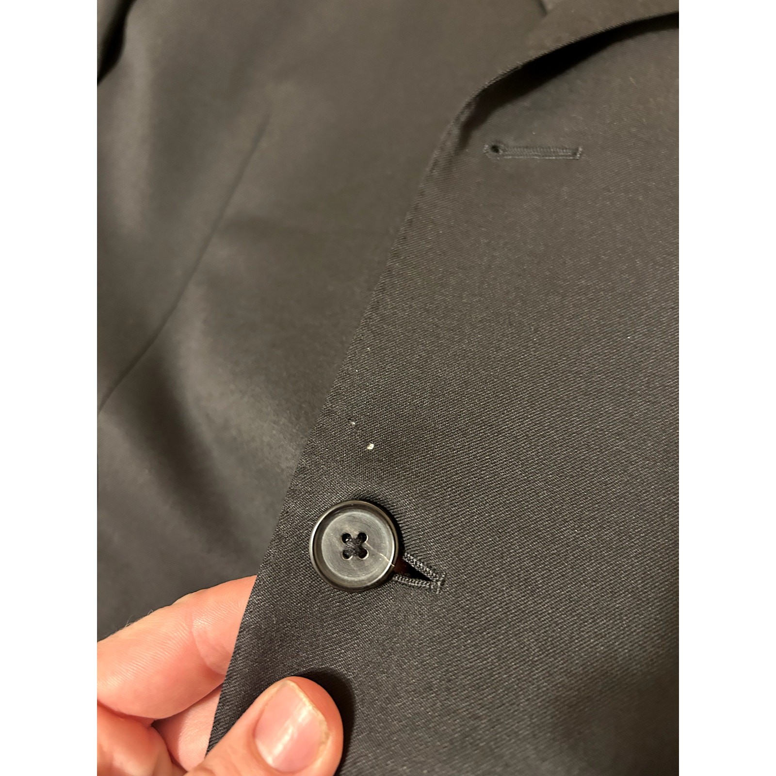 Canali 2-Piece Suit — Solid Black, 100% Wool, 56 7L IT / ~46L US