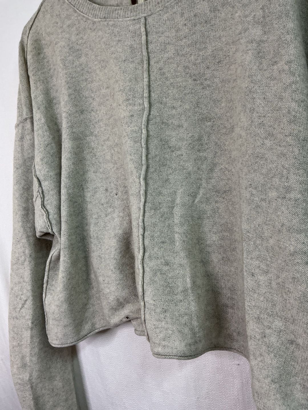 Free People Raw Edge Crop Sweater Size S
